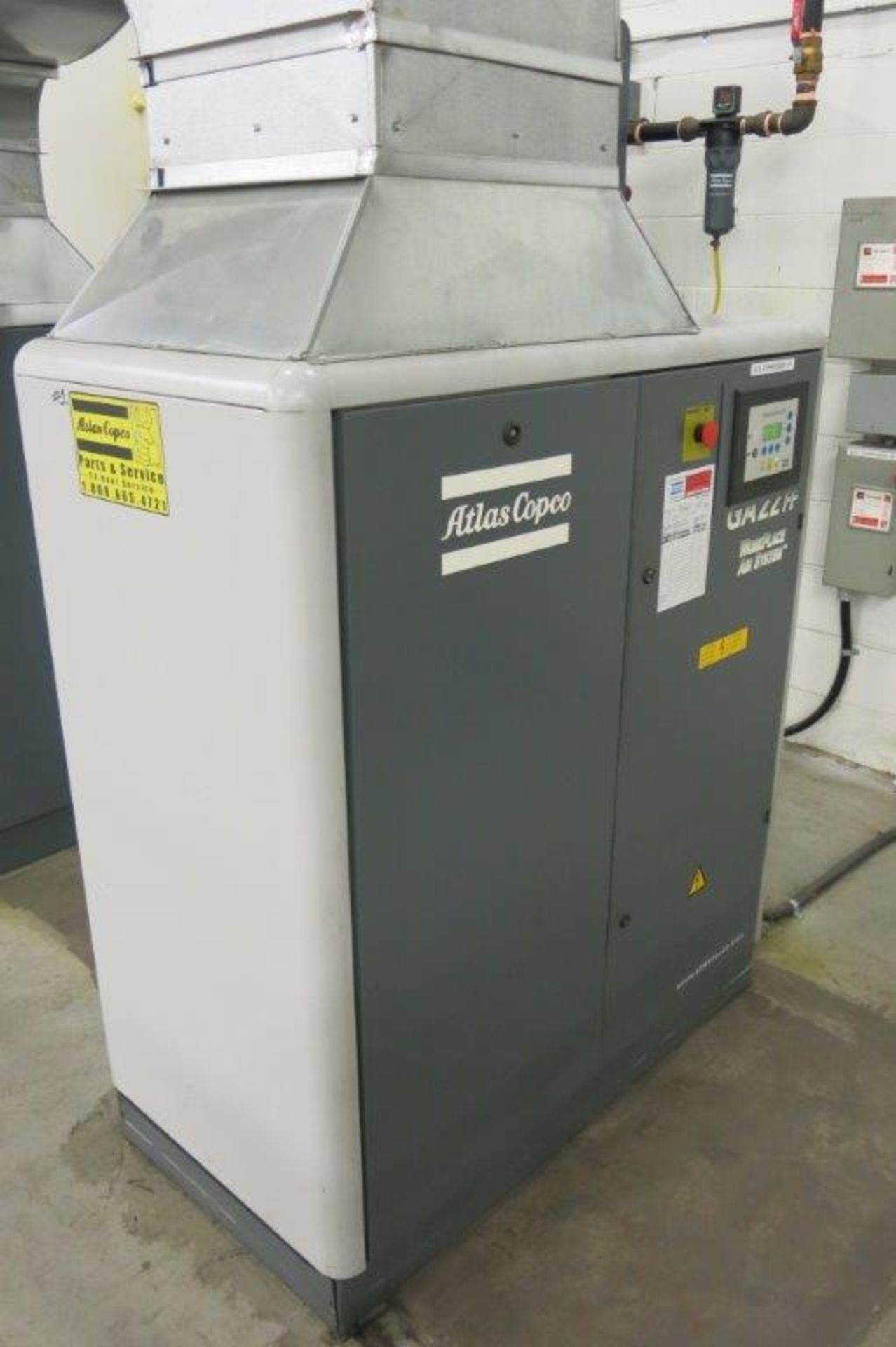 ATLAS COPCO, GA22, 30 HP, ROTARY SCREW AIR COMPRESSOR, 2001, S/N AII 261399, (RIGGER REQUIRED) - Image 2 of 5