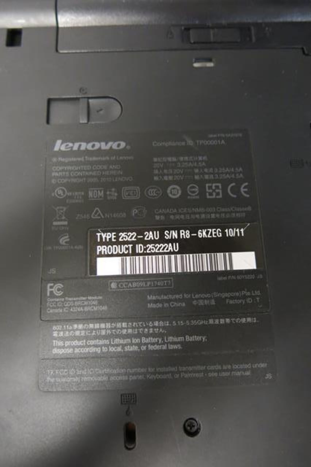 LENOVO, T410, LAPTOP, INTEL I5 @ 2.4 GHZ, 4 GB RAM, 232 GB HDD, WINDOWS 7 PRO - Image 4 of 4