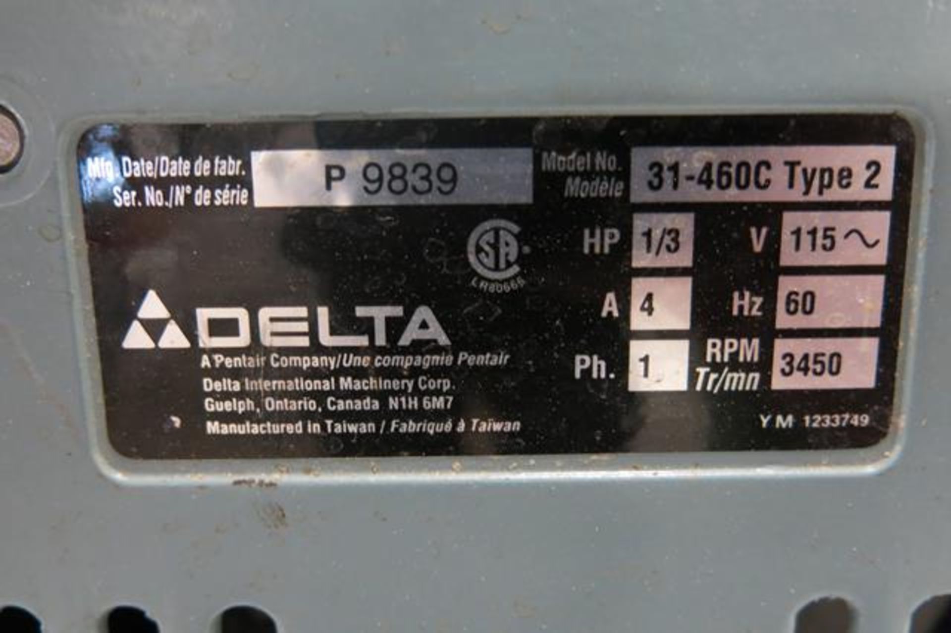 DELTA, 31-460C TYPE 2 , COMBINATION DISC (6") AND BELT SANDER (4") - Image 4 of 4