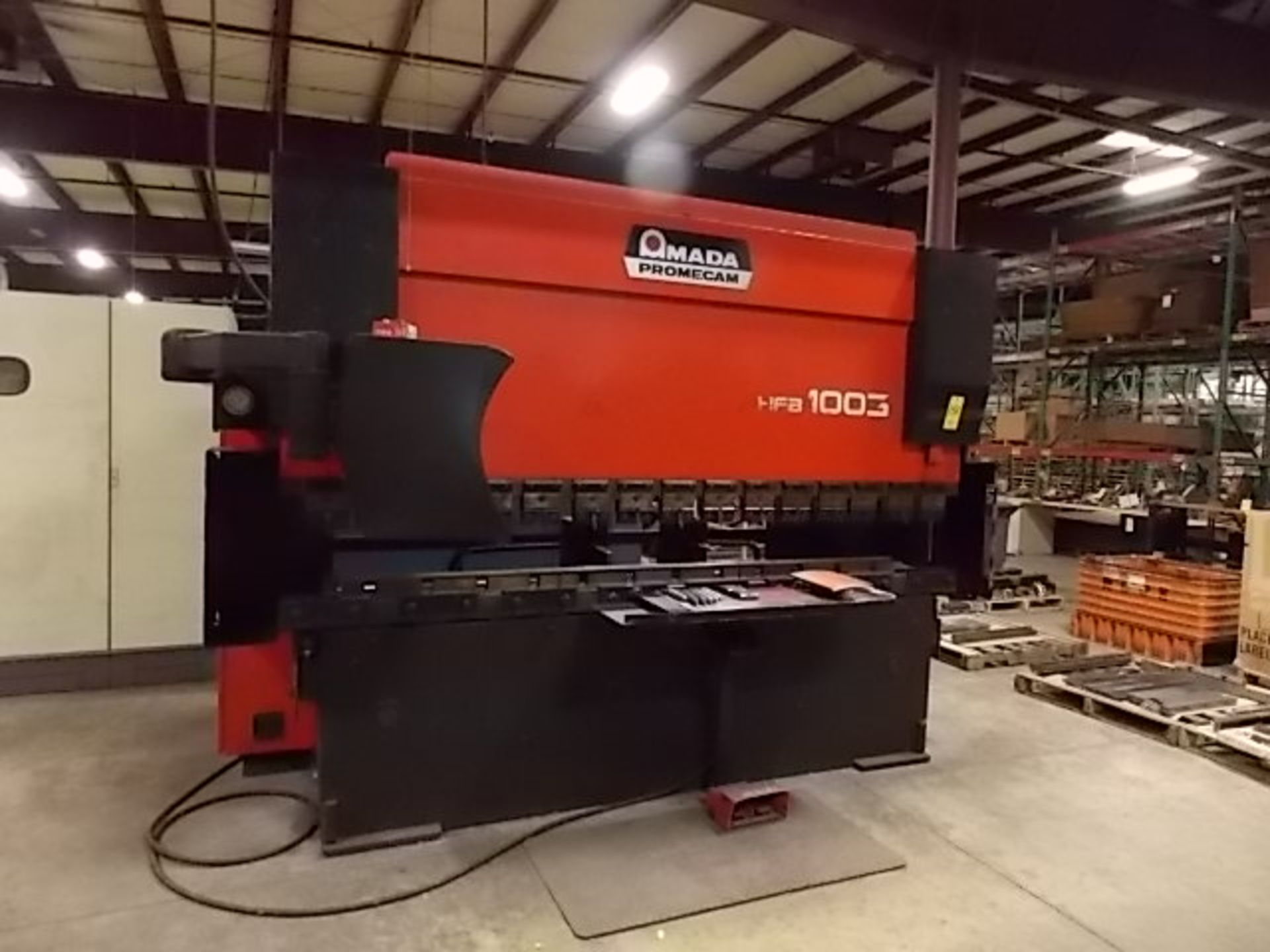 Amada Promecam 110 Ton CNC Press Brake Model HFB1003, S/N HFB0-100-30-R970927 (1997), 200mm