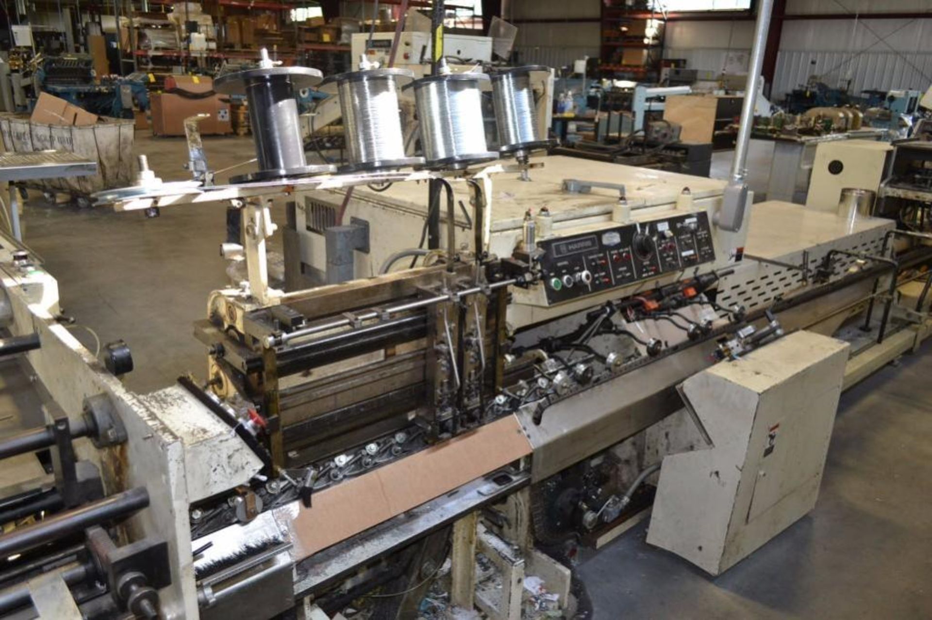 Harris 8-Pocket Saddle Stitcher Model SP750, S/N SP236-7-G, with Cover Feeder, 2-Head Stitcher, 3-Kn - Image 3 of 5