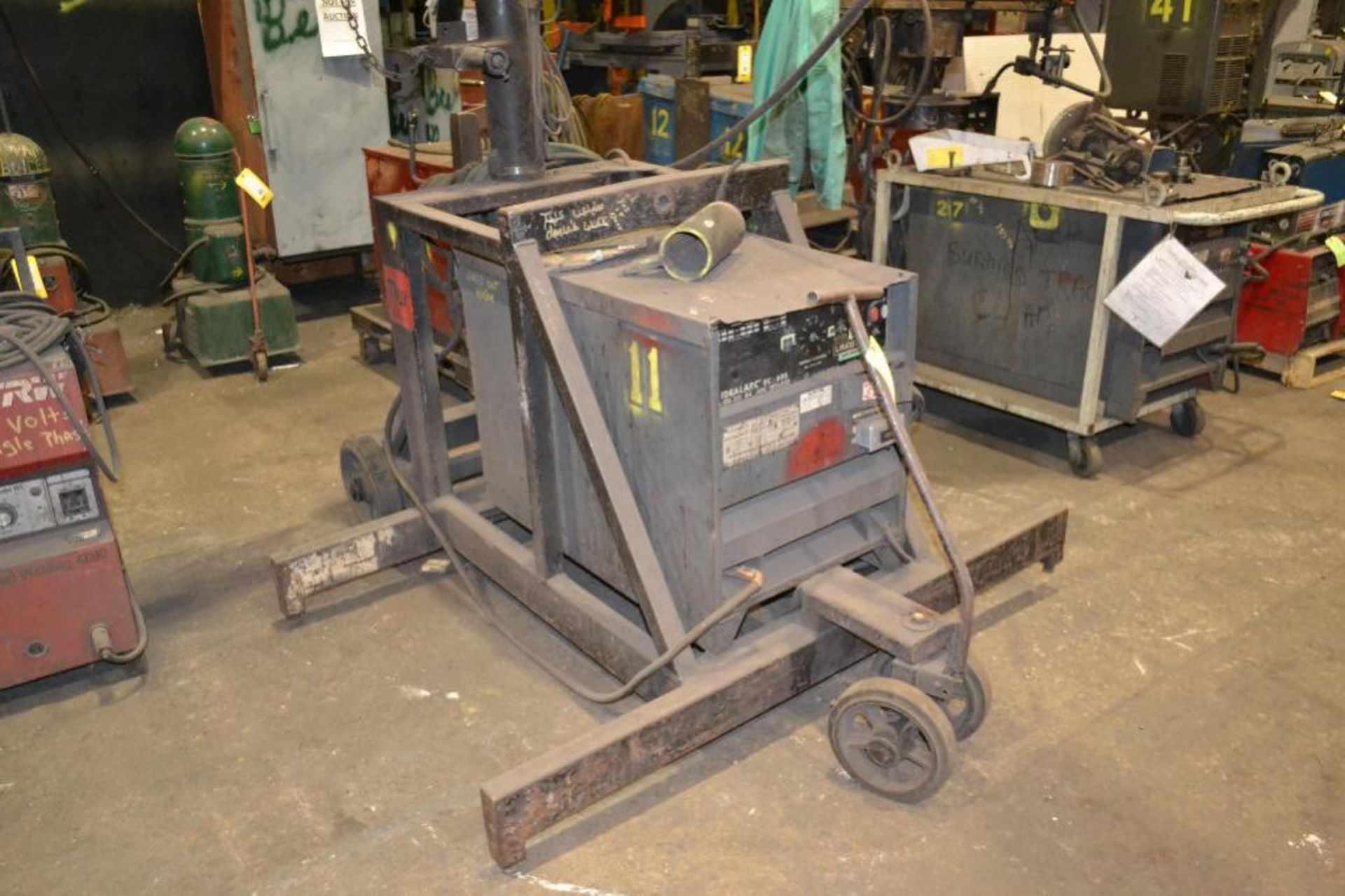 Lincoln 600 Amp MIG Welder Model DC600, on Rolling Stand with Boom - Image 2 of 2