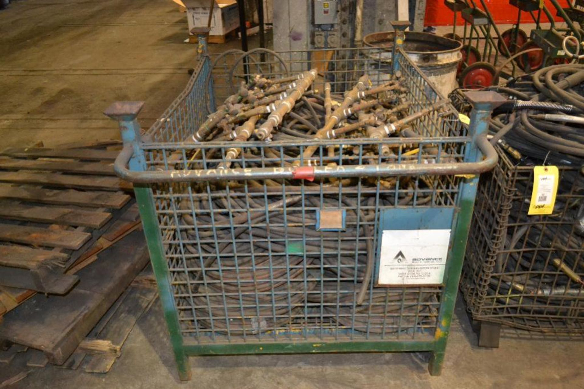 LOT: Wire Basket with Contents of Welding Hose, Wire & Manifolds
