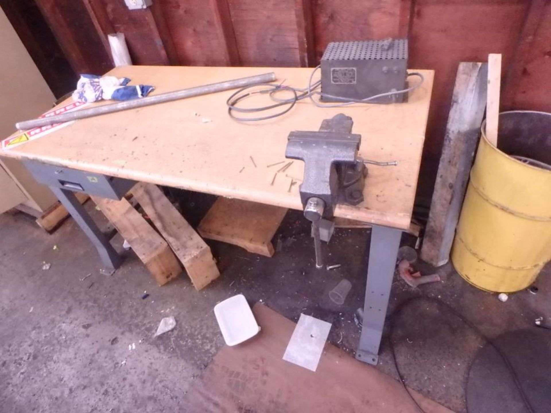 LOT: Approx. (10) Shop Work Tables with Vises - Image 3 of 4