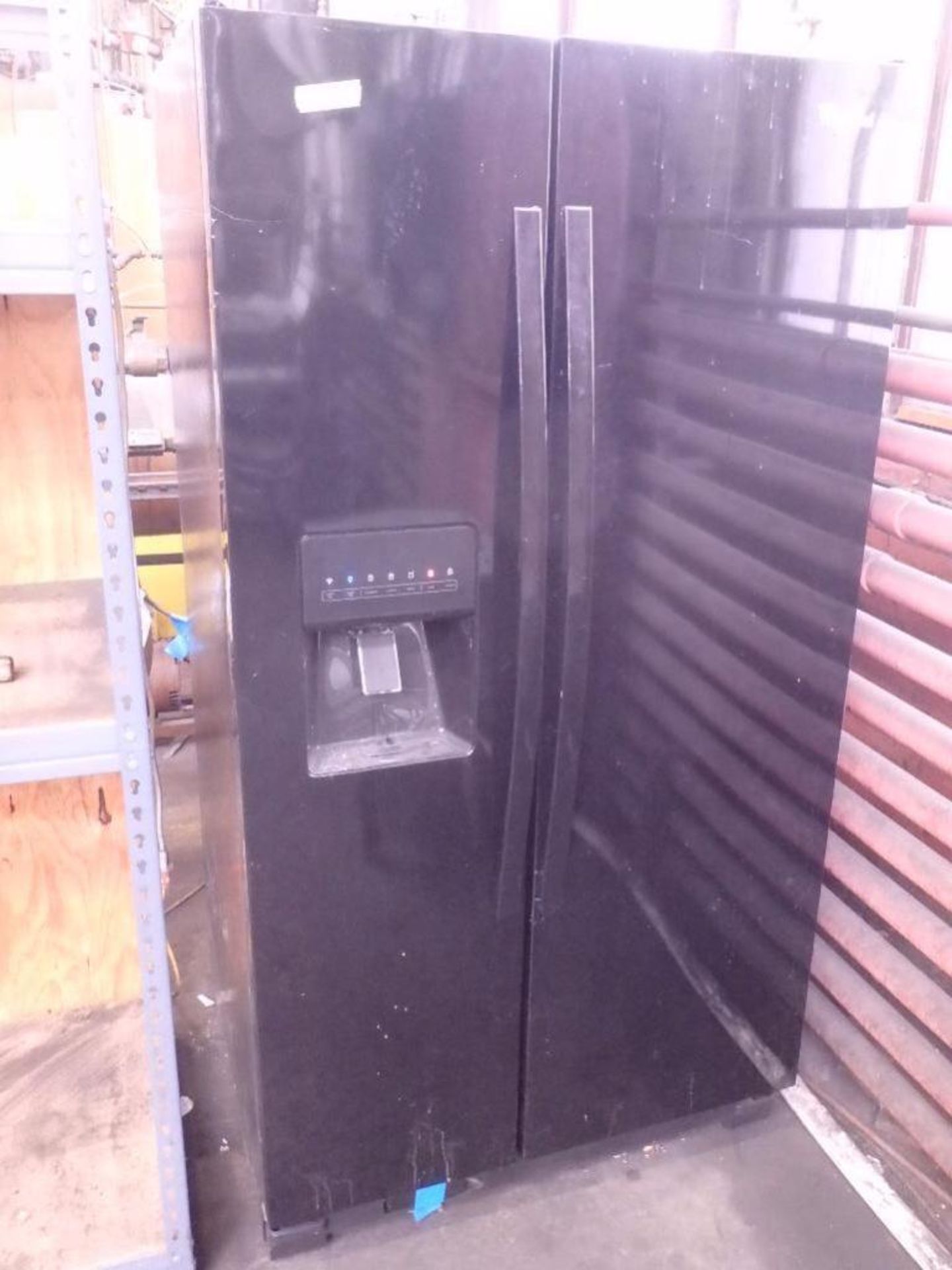 LOT: Whirlpool Refrigerator/Freezer Model WRS325FDAB02, S/N HR40610929, (2) Metal Tables, (3) Small