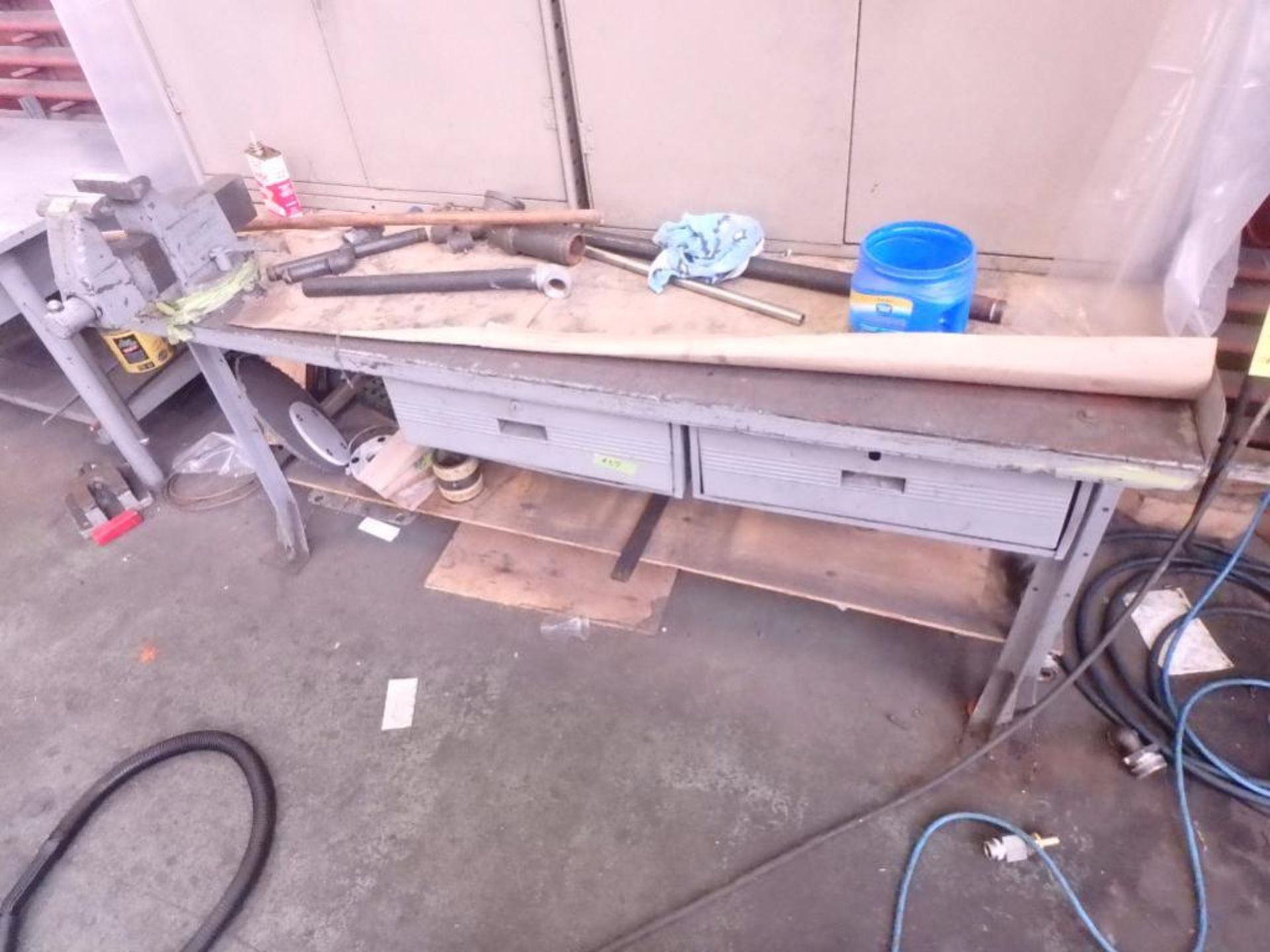 LOT: Approx. (10) Shop Work Tables with Vises - Image 2 of 4