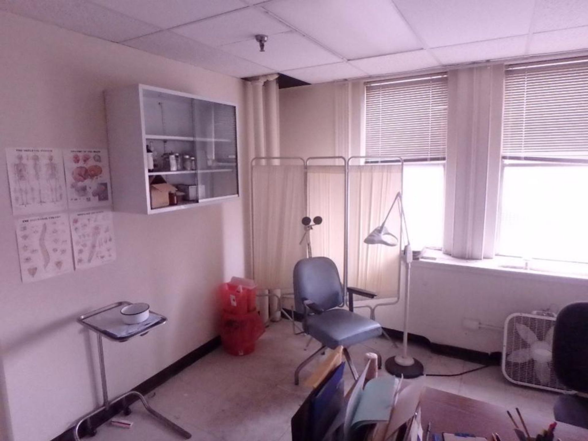 LOT: Contents of Nurses Station Including but Not Limited to: (2) Metal Desks, Patient Table, Storag - Image 2 of 5