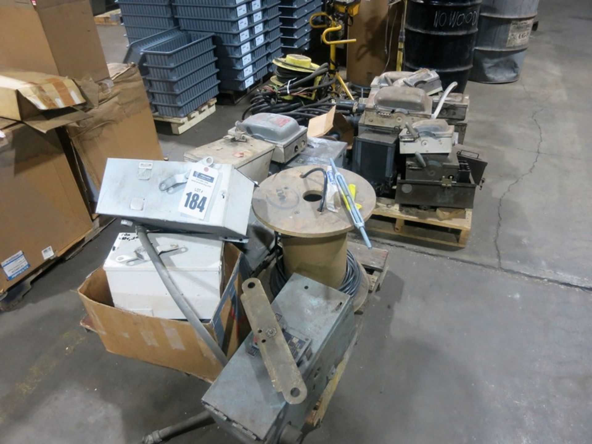 (4) PALLETS OF ASSORTED ELECTRICAL BOXES AND WIRE