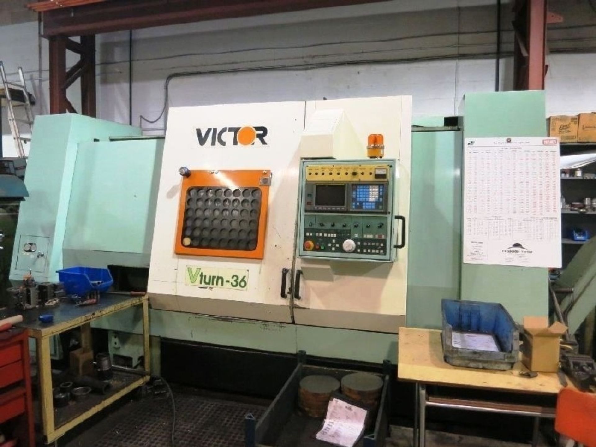 21.65" X 42.1" VICTOR (FORTUNE) MDL VTURN-36 2-AXIS CNC TURNING CENTER LATHE, S/N MD-1185, NEW - Image 5 of 10