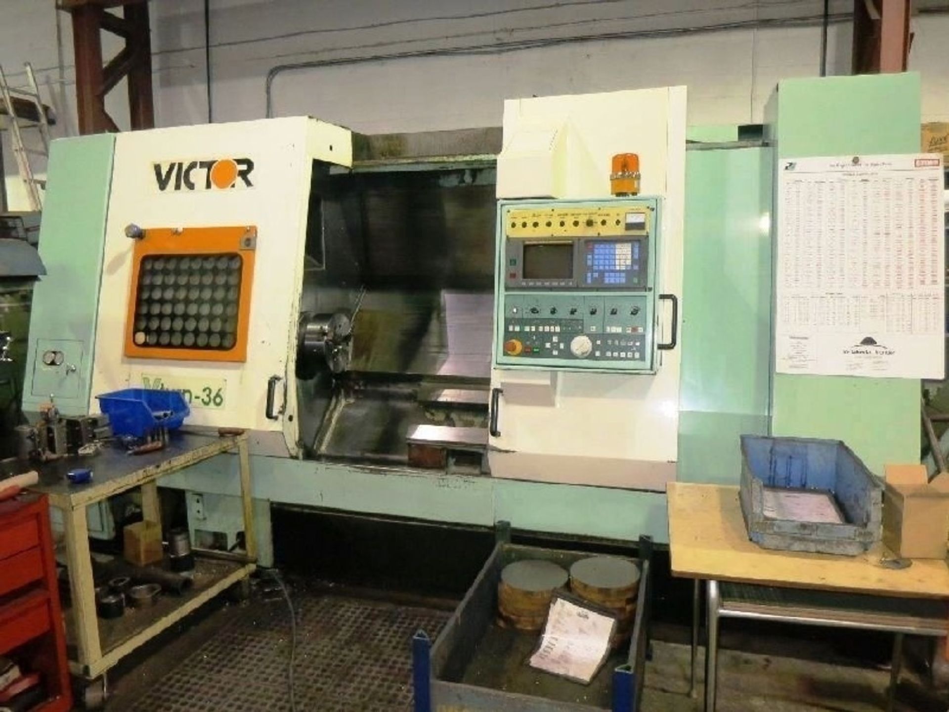 21.65" X 42.1" VICTOR (FORTUNE) MDL VTURN-36 2-AXIS CNC TURNING CENTER LATHE, S/N MD-1185, NEW