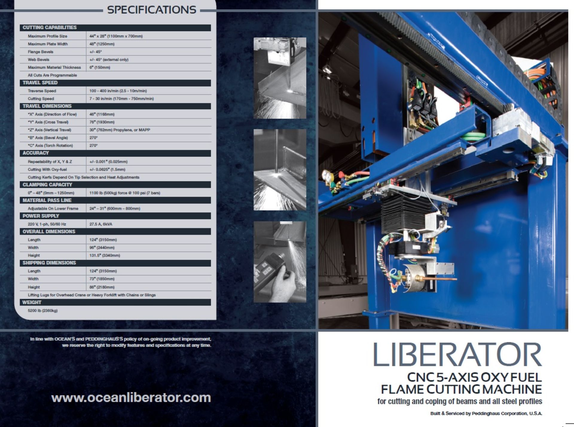 PEDDINGHAUS/OCEAN MACHINERY LIBERATOR CNC 5-AXIS OXY FUEL FLAME CUTTING MACHINE, New 2012 - Image 10 of 11
