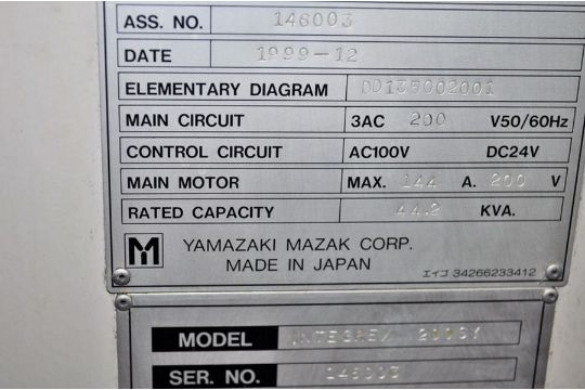 MAZAK INTEGREX 200SY 5-AXIS MILL /TURN CENTER LATHE, S/N 146003, NEW 2000 - Image 11 of 17