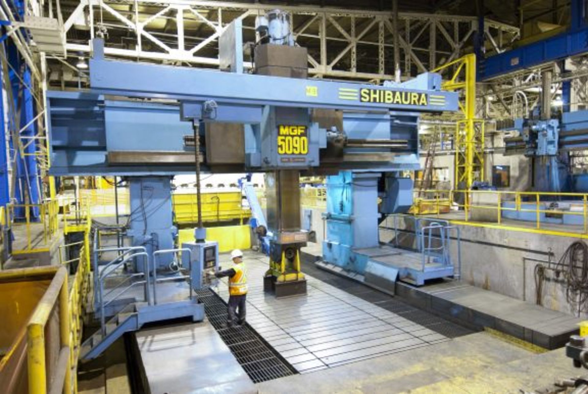 TOSHIBA-SHIBAURA MFG-5090 5-AXIS CNC GANTRY TYPE VERTICAL MILLING & BORING MACHINE, 354.33 '' X-AXIS