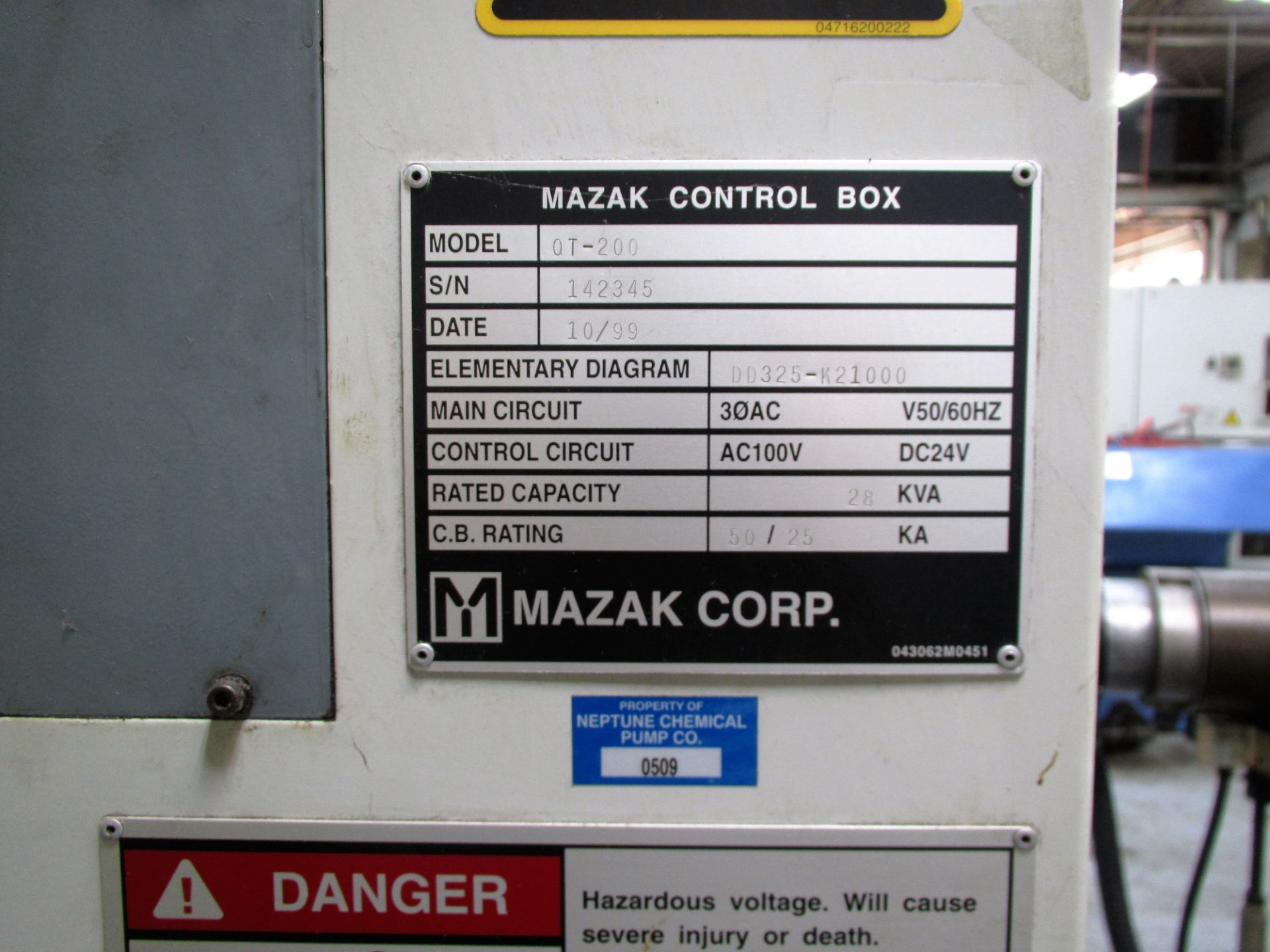 MAZAK QT-200 CNC TURNING CENTER - Image 9 of 14