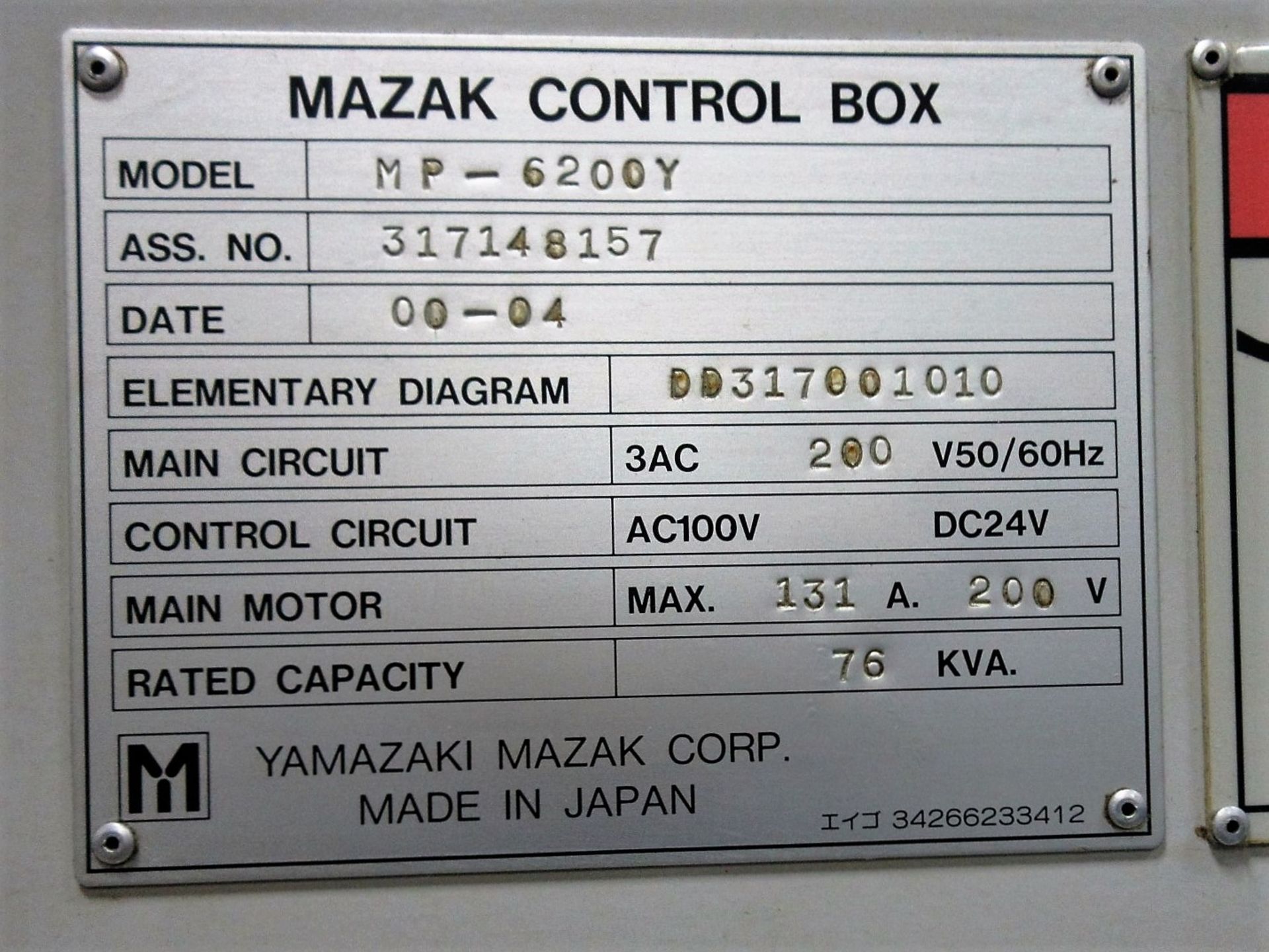 MAZAK MULTIPLEX 6200Y 8-AXIS CNC TWIN SPINDLE CNC TURNING CENTER - Bild 12 aus 12