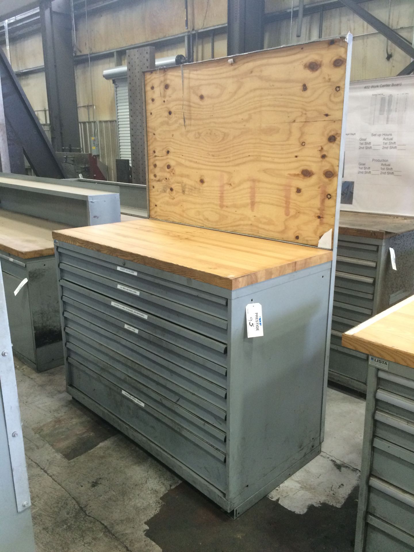 8 DRAWER LISTA CABINET WITH WOOD TOP