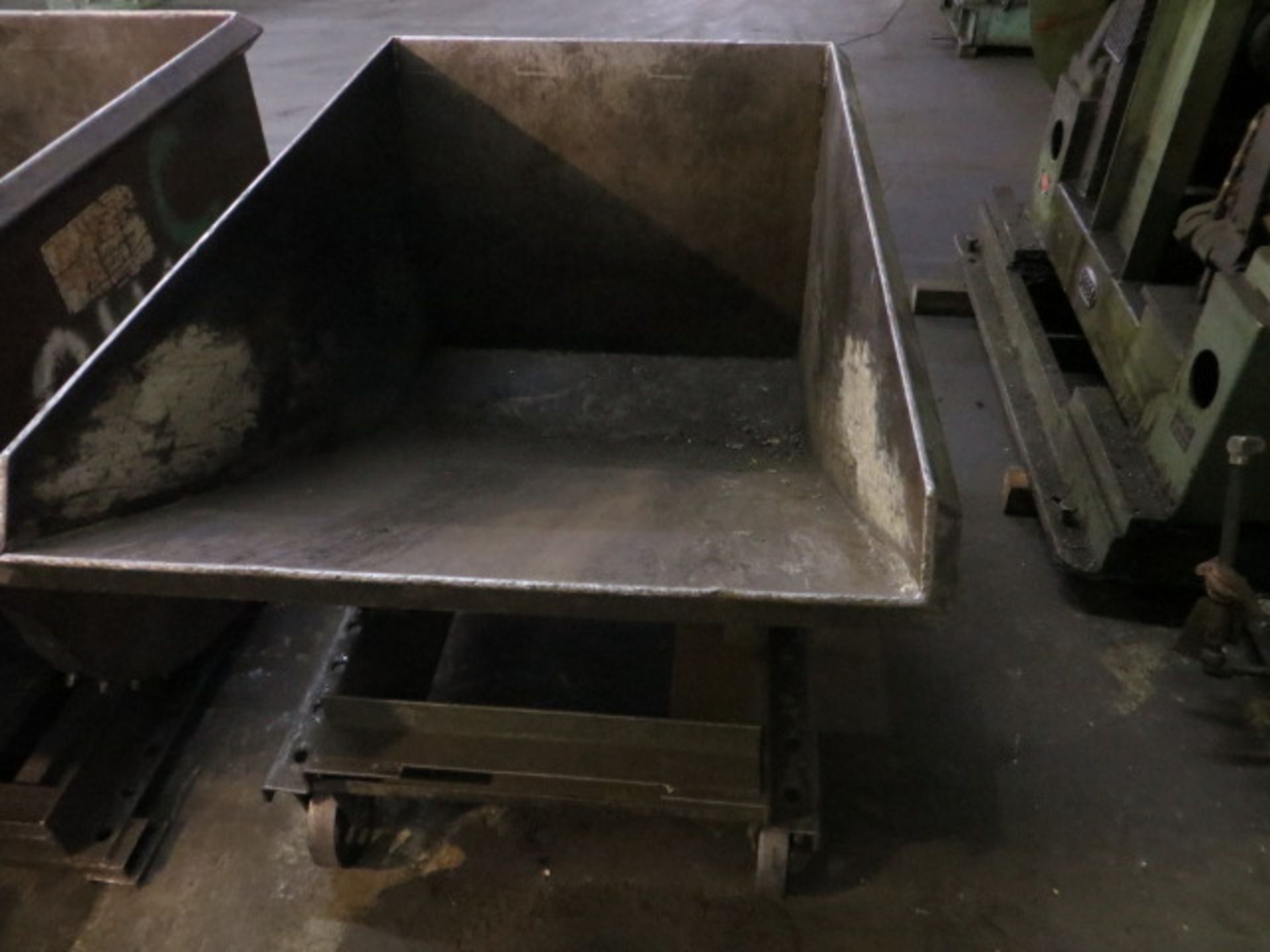 ROURA SELF-DUMPING HOPPER W/IRON CASTERS - Image 2 of 2