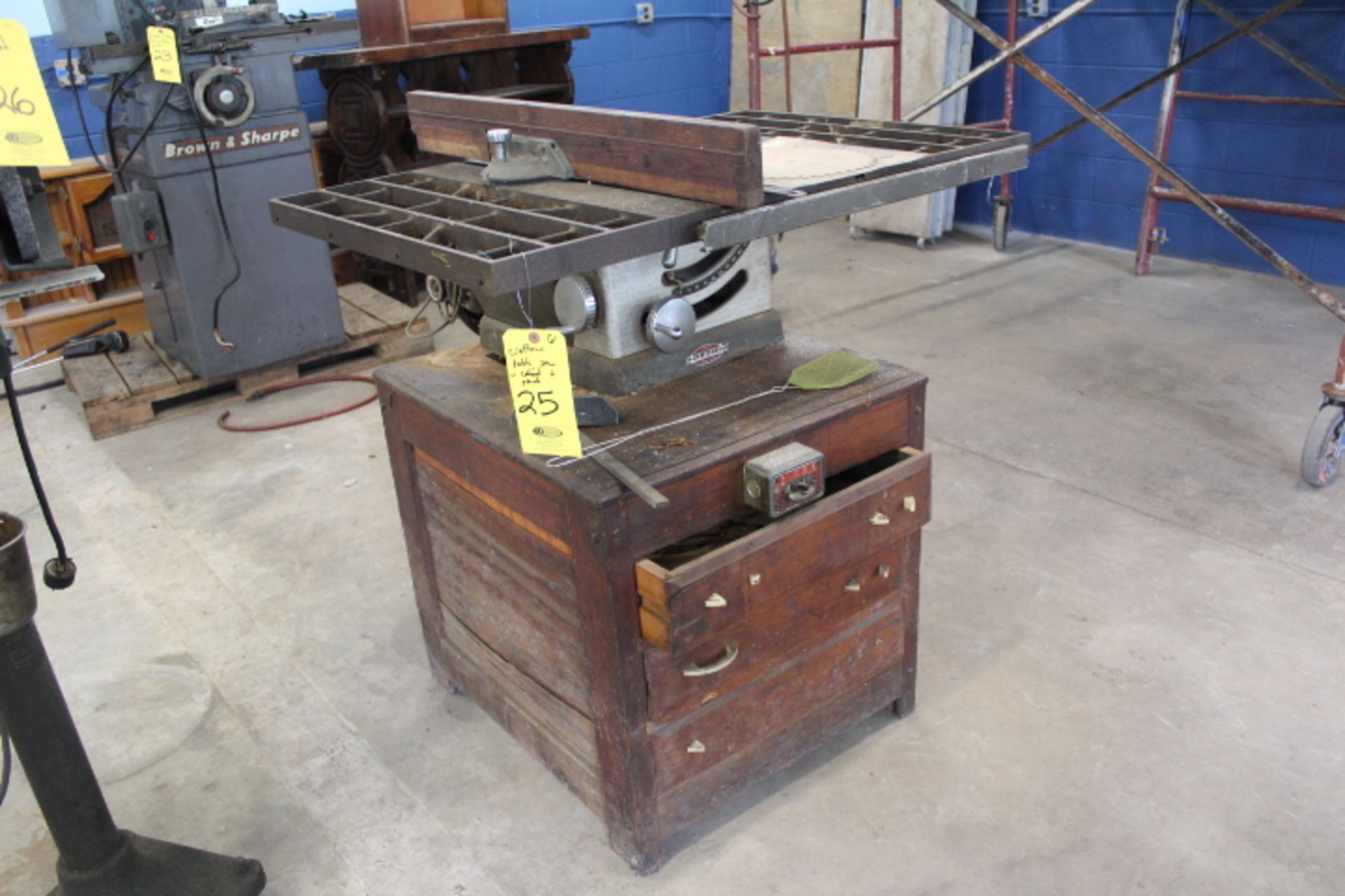 CRAFTSMAN TABLE SAW WITH CABINET AND PARTS