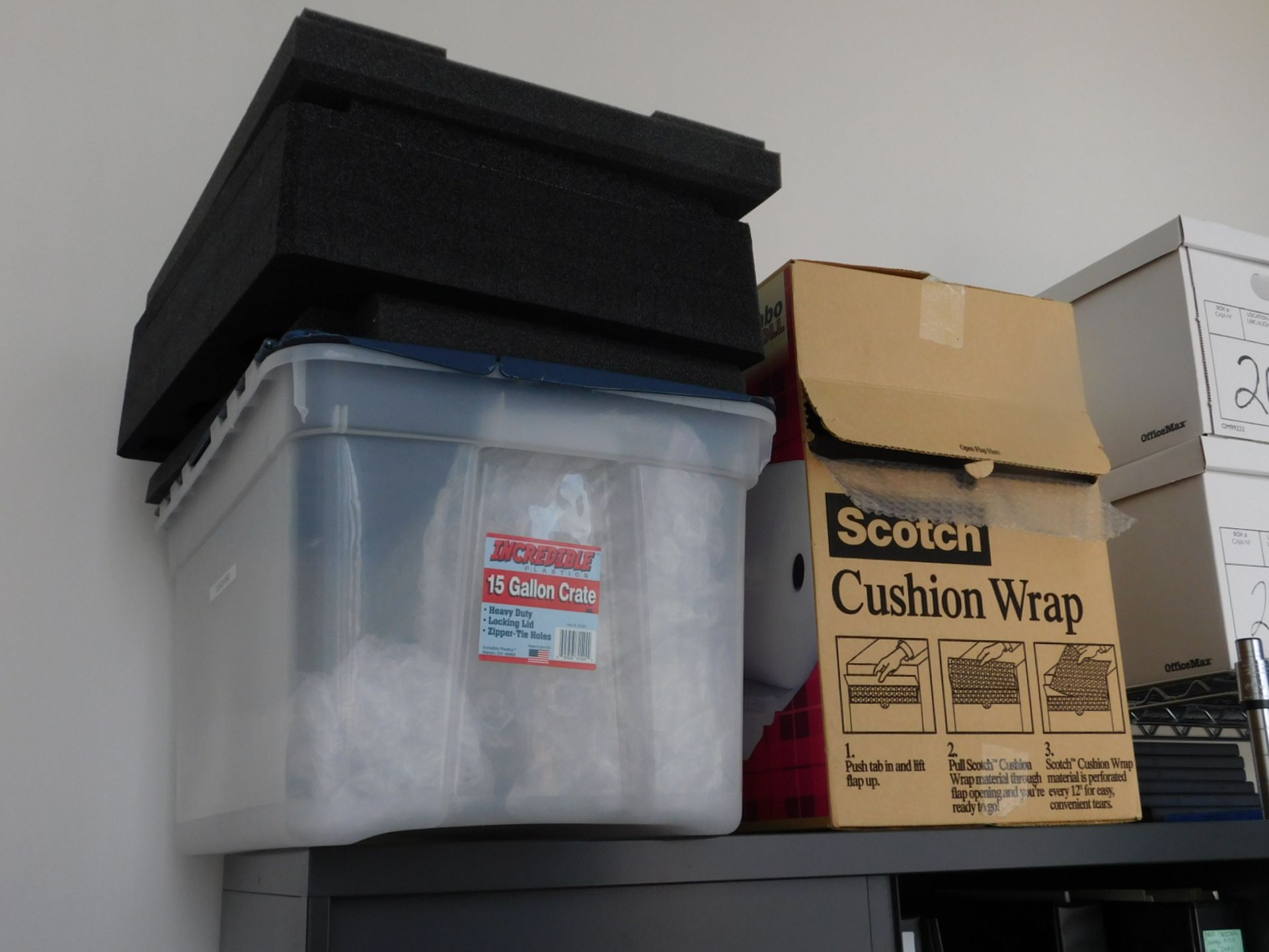 6' BOOKCASE - FILLED WITH PAPER, LABELS, OFFICE SORTERS AND PACKING SUPPLIES INCLUDING BUBBLE PACK - Image 2 of 2