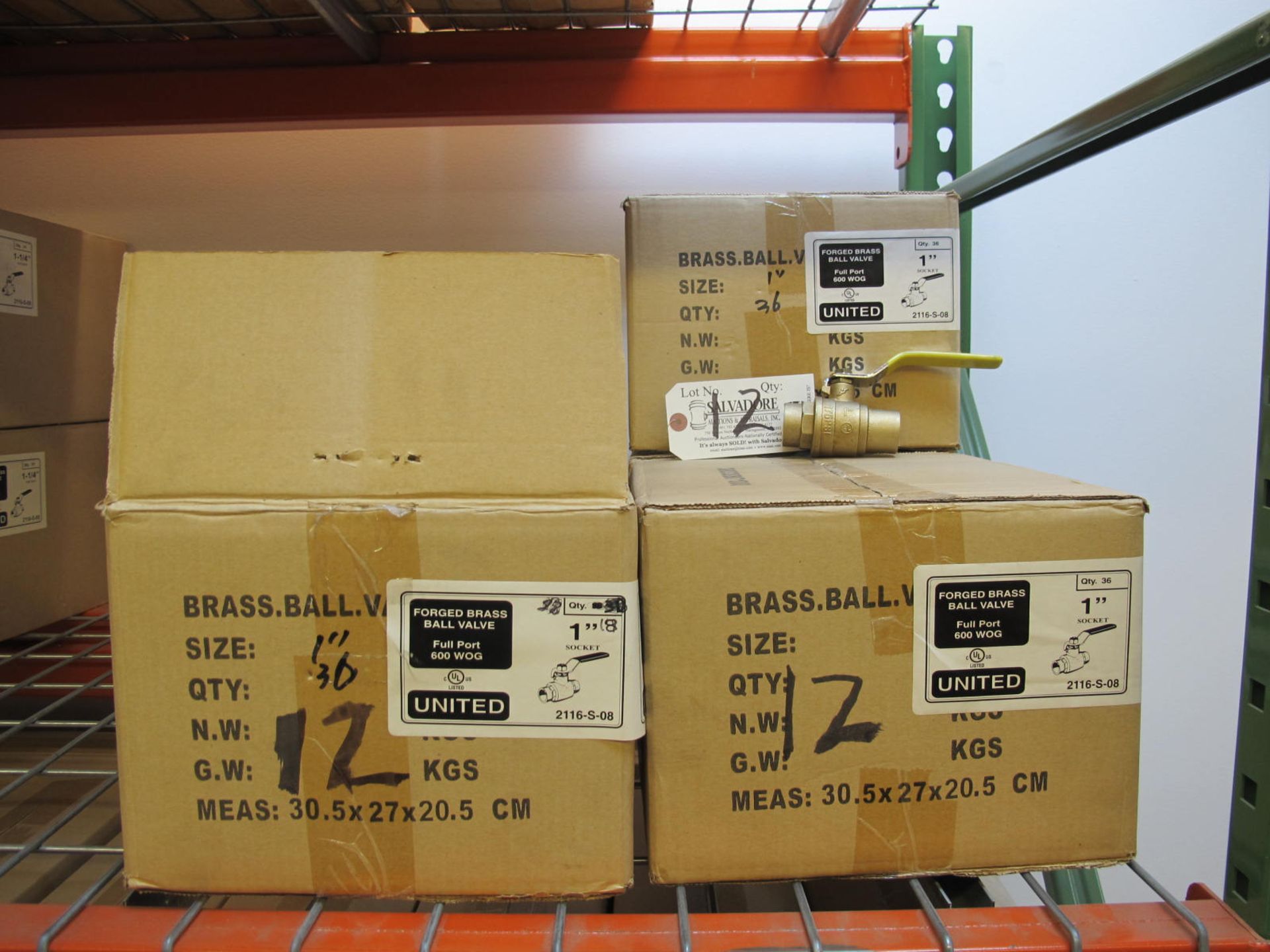 Lot 3 Boxes / Approx (124 Pcs.) 1'' Socket Forged Brass Ball Valve Full Port 600 WOG - Image 2 of 3