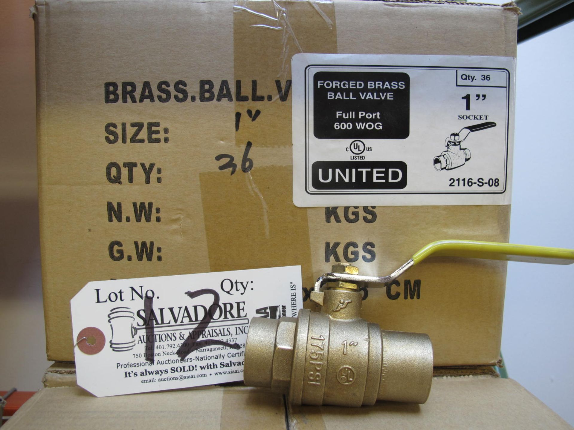 Lot 3 Boxes / Approx (124 Pcs.) 1'' Socket Forged Brass Ball Valve Full Port 600 WOG