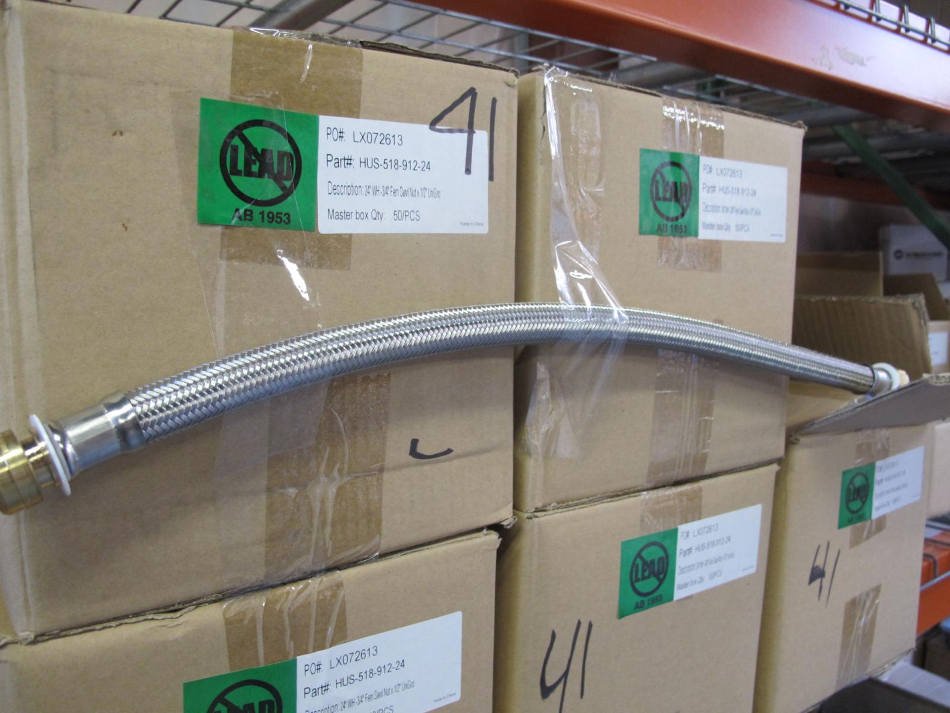 Lot 7 Boxes / Approx. (340 Pcs.) 24'' Water Hose 3/4'' Female Sweat Nut x 1/2'' Unigrip - Image 2 of 2