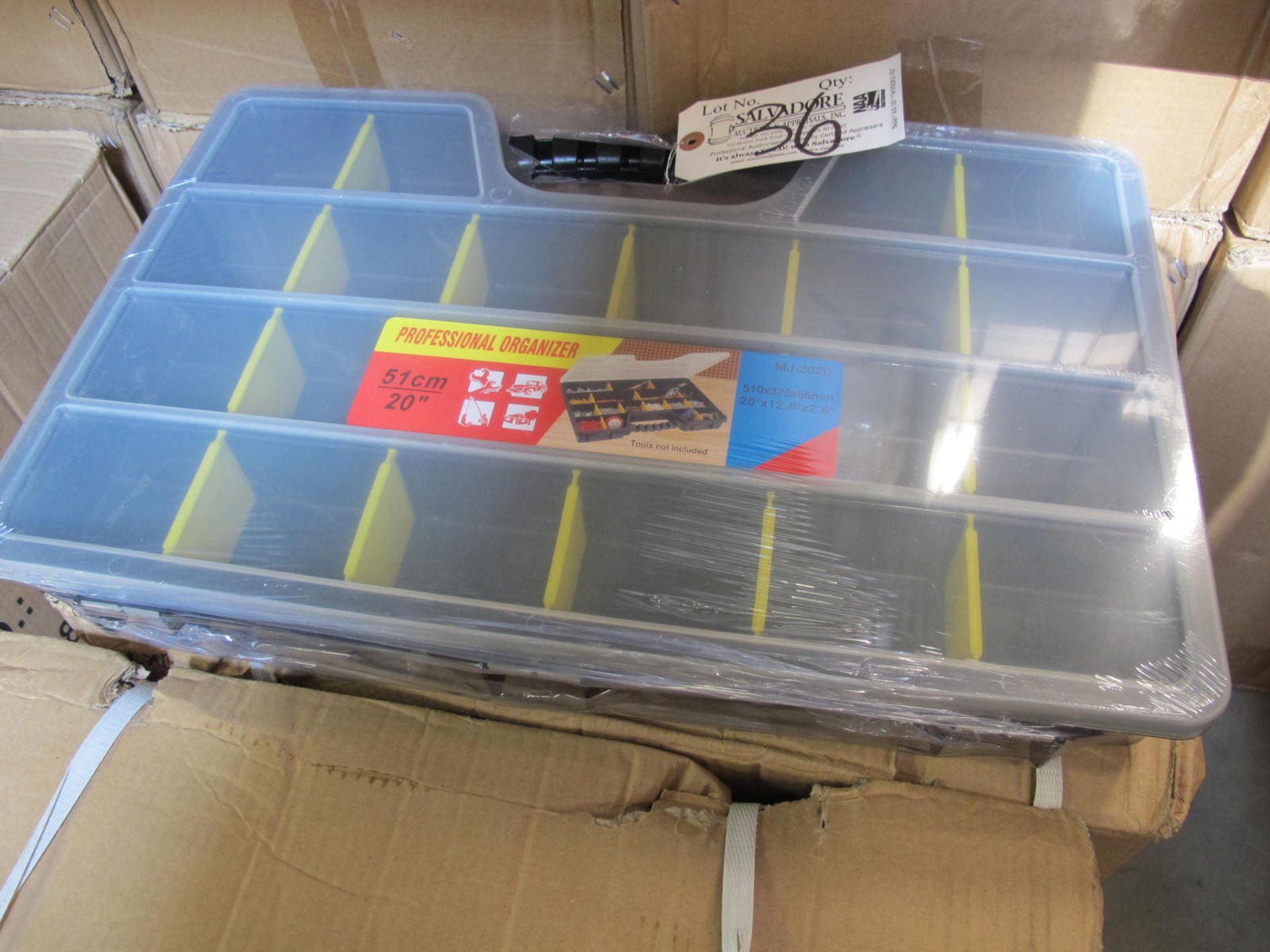 Lot 48 Boxes / Approx. (392 Pcs.) 20'' Plastic Professional Organizers (20'' x 12.8'' x 2.6'')