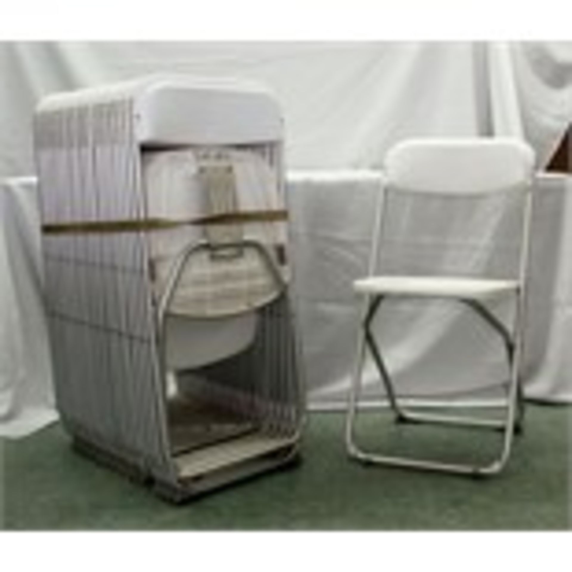 Lot (20) White Folding Chairs -Plastic Seats & Back Aluminum Frame