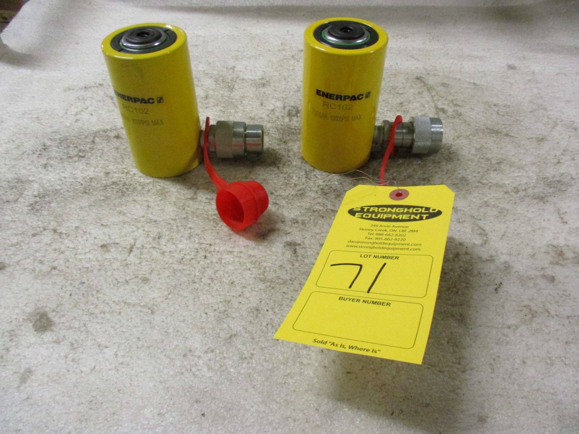 Lot of 2 (2 units) Enerpac RC-102 MINT - 10 ton Hydraulic Jack with 2" stroke type cylinder