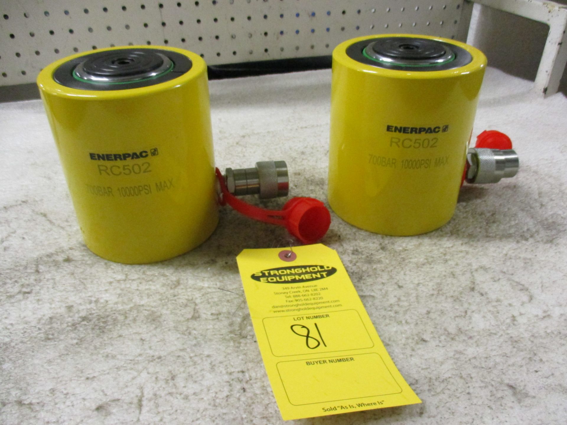 Lot of 2 (2 units) Enerpac RC-502 MINT - 50 ton Hydraulic Jack with 2" stroke type cylinder