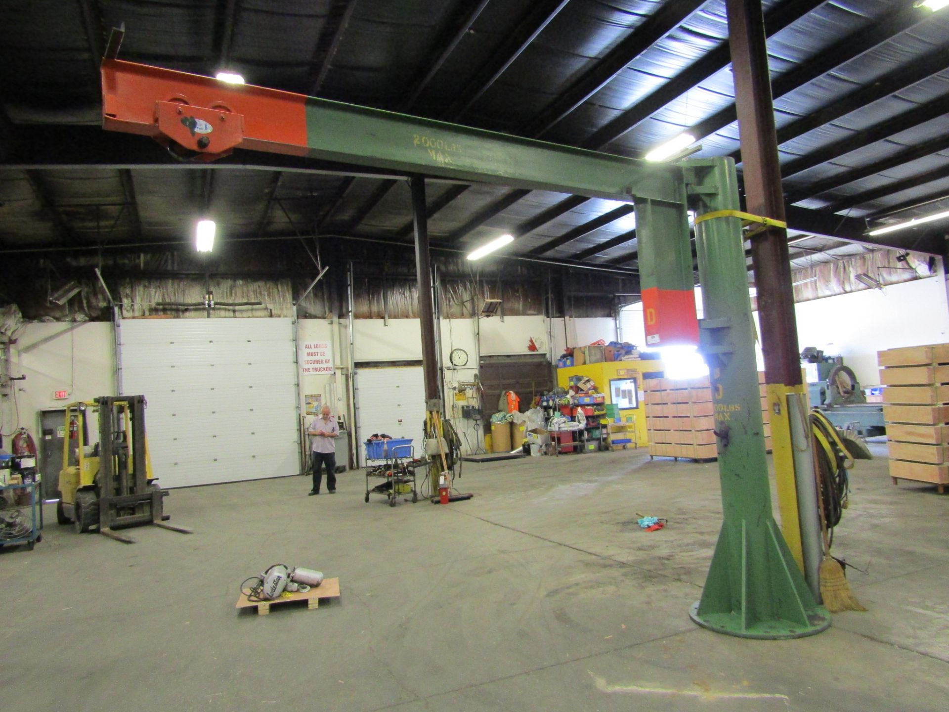 Freestanding Jib Crane 2000lbs Capacity with 12' reach and 10' tall complete with CM Lodestar 1