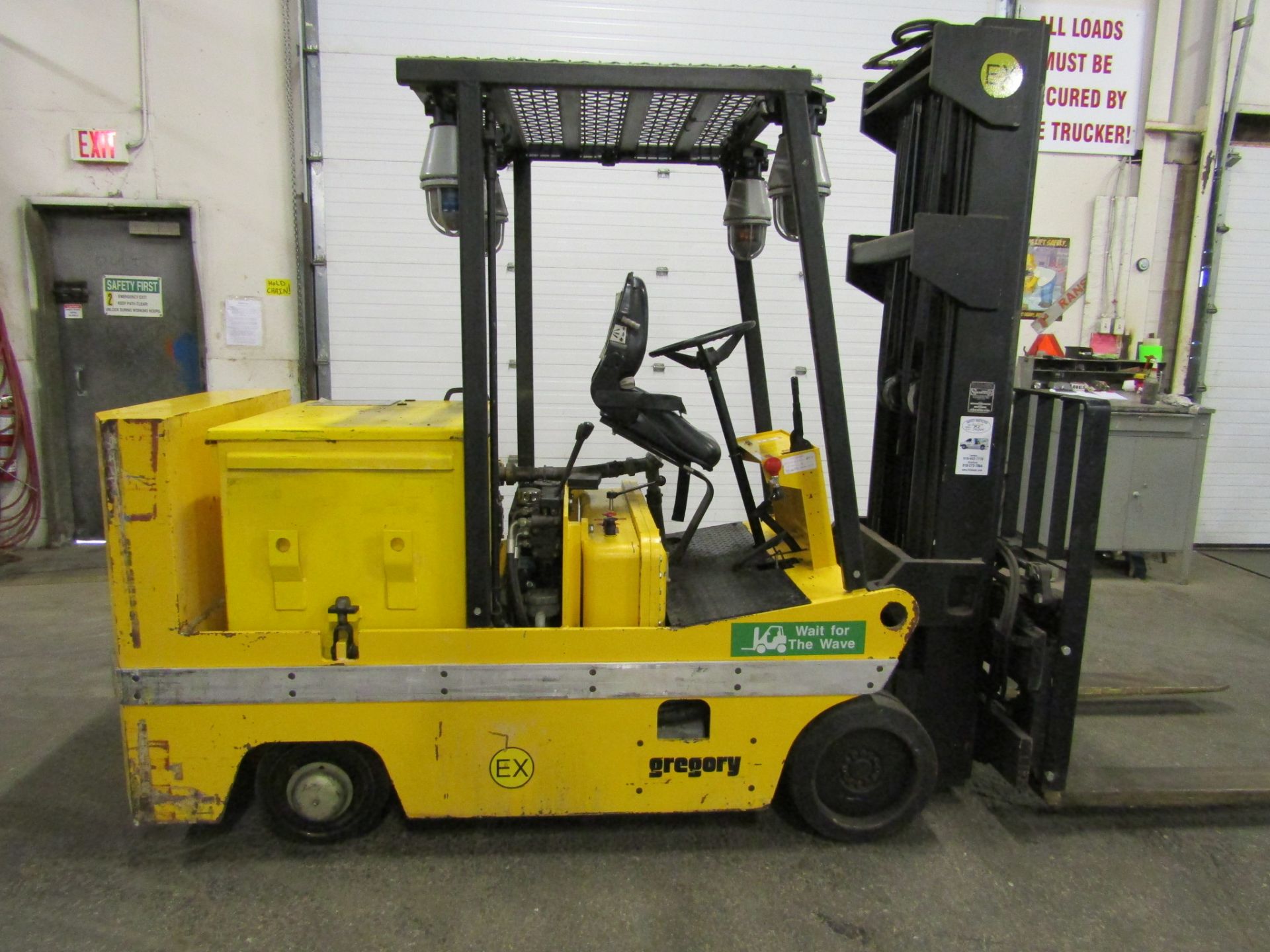 Gregory model RSC8EX EXPLOSION PROOF 8000lbs Electric Forklift - LOW HOURS 450 - brass coated forks,