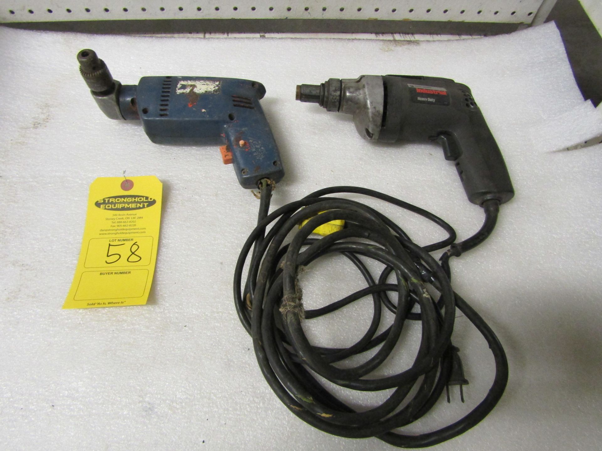 Lot of 2 (2 units) Electric Drills Right Angle Unit and Black and Decker unit