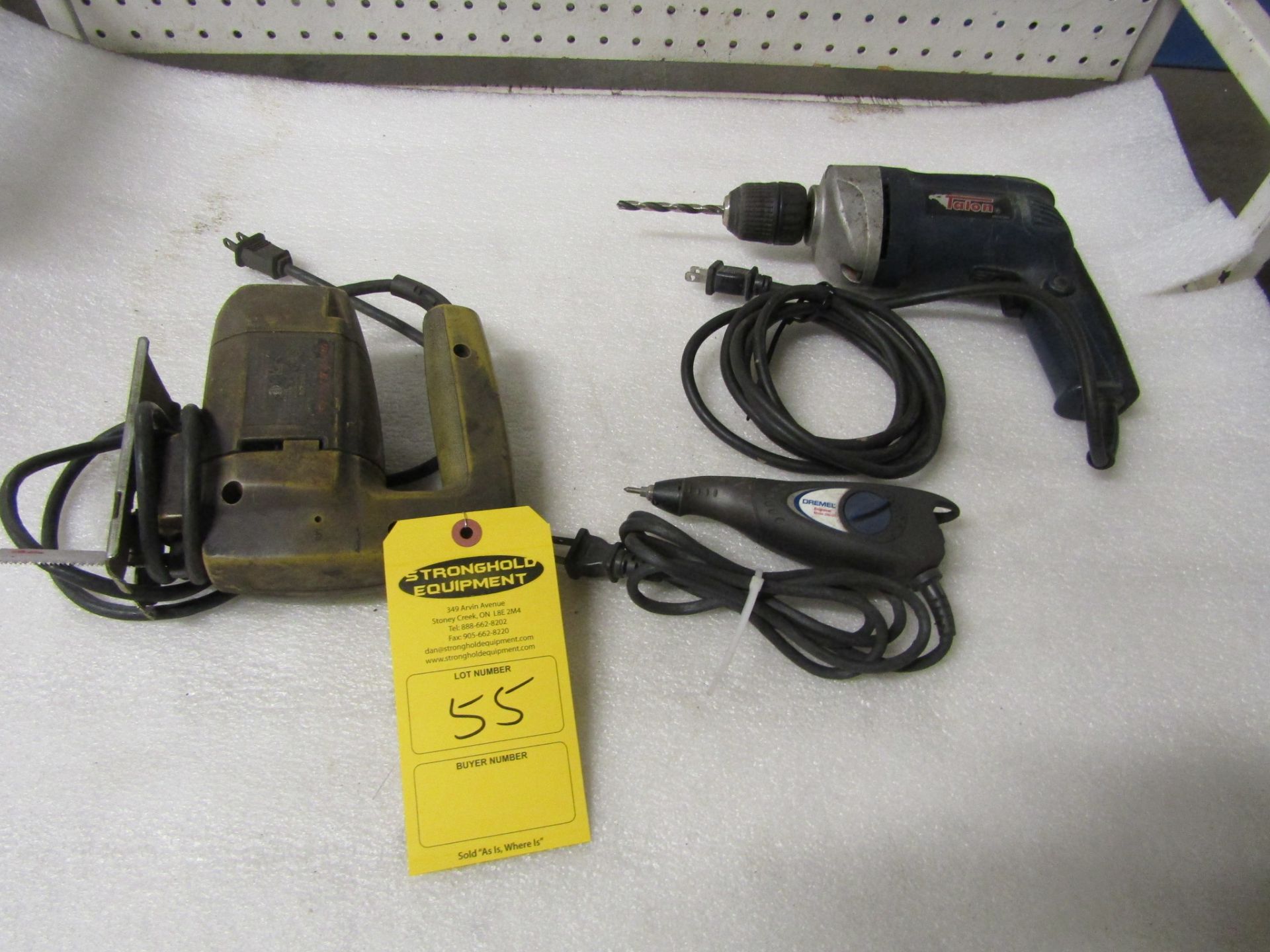 Lot of 3 (3 units) Falcon Drill with Black & Decker Jig Saw and Dremel Electric Multi-Pro fine