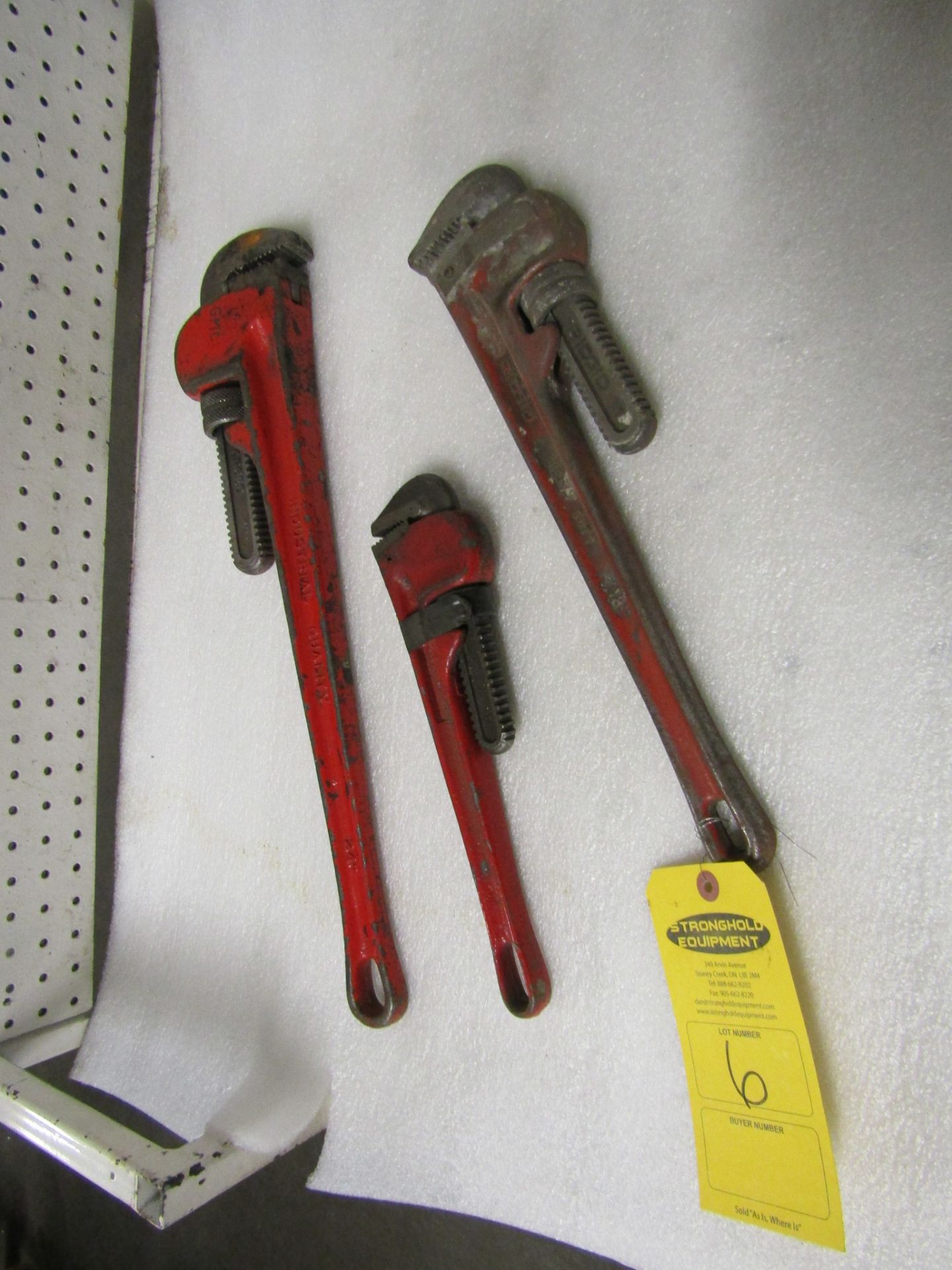 Lot of 3 Ridgid Pipe Wrenches