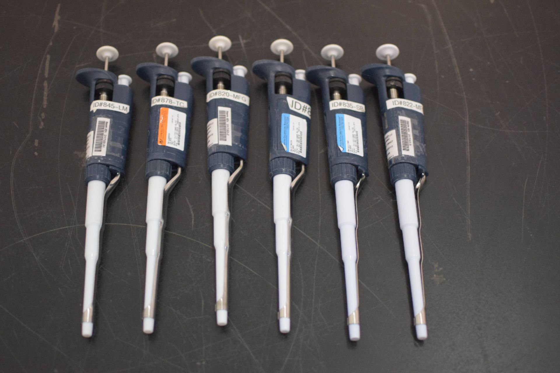 Lot of 6 Gilson P1000 200-100uL Pipettes