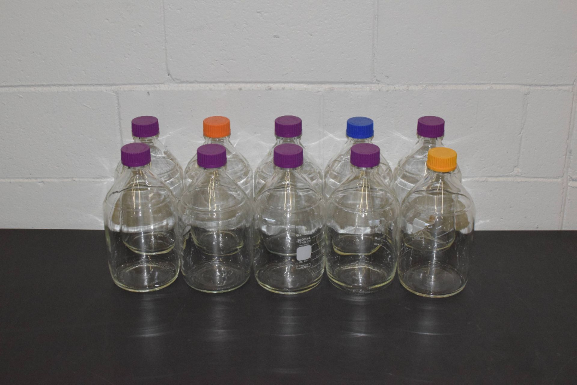 Lot of (10) Pyrex 2000ml Glass Bottles