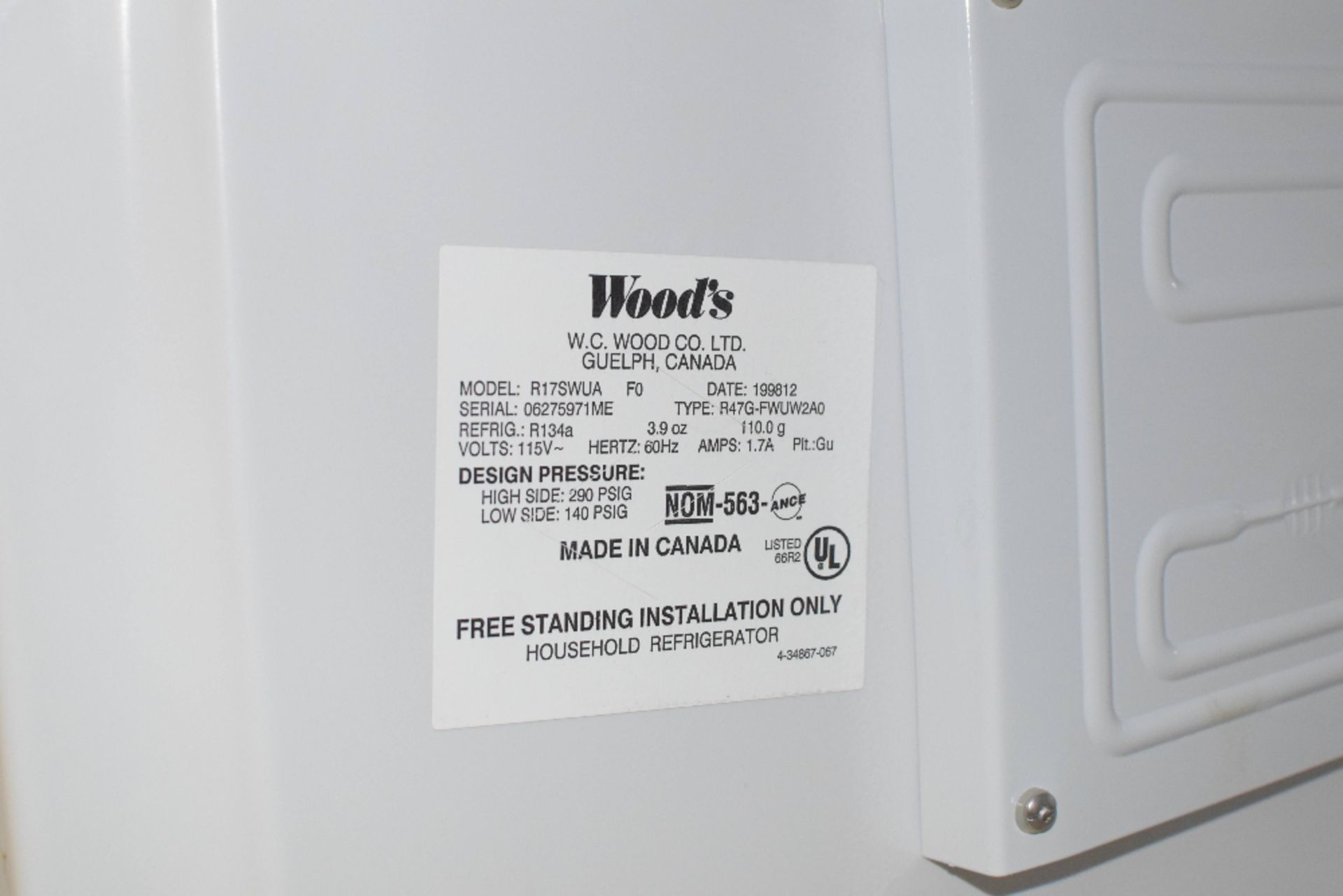 Wood's R17WUA Refrigerator - Image 4 of 4