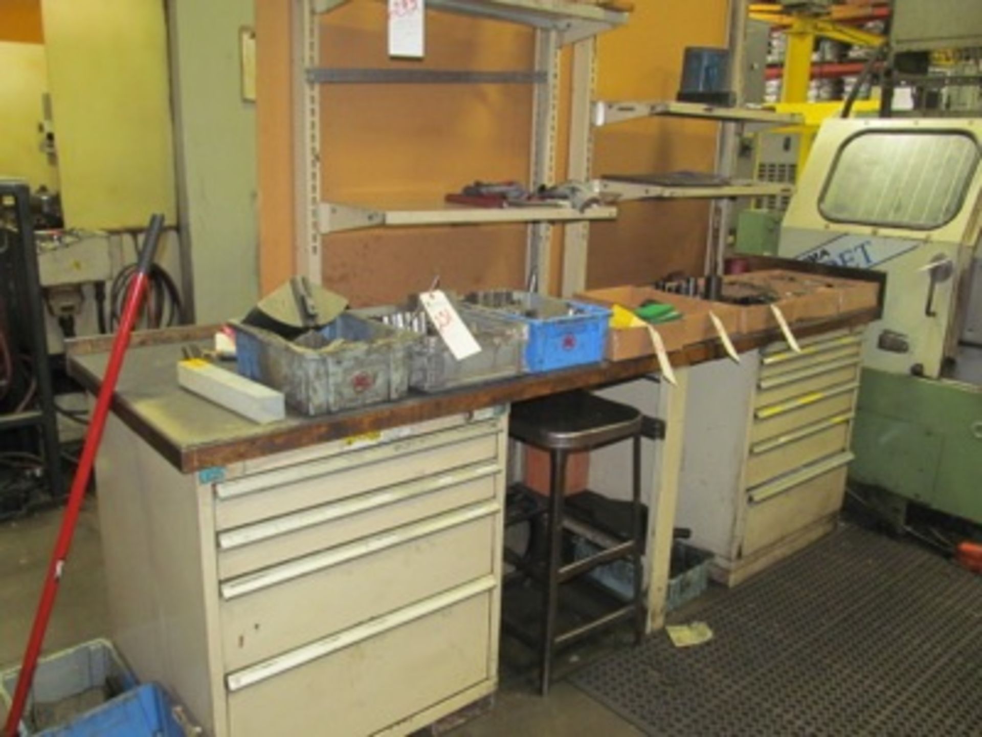 Stor-Loc Work bench w/ (2) 5-Drawer Cabs. 30"x8'x3'