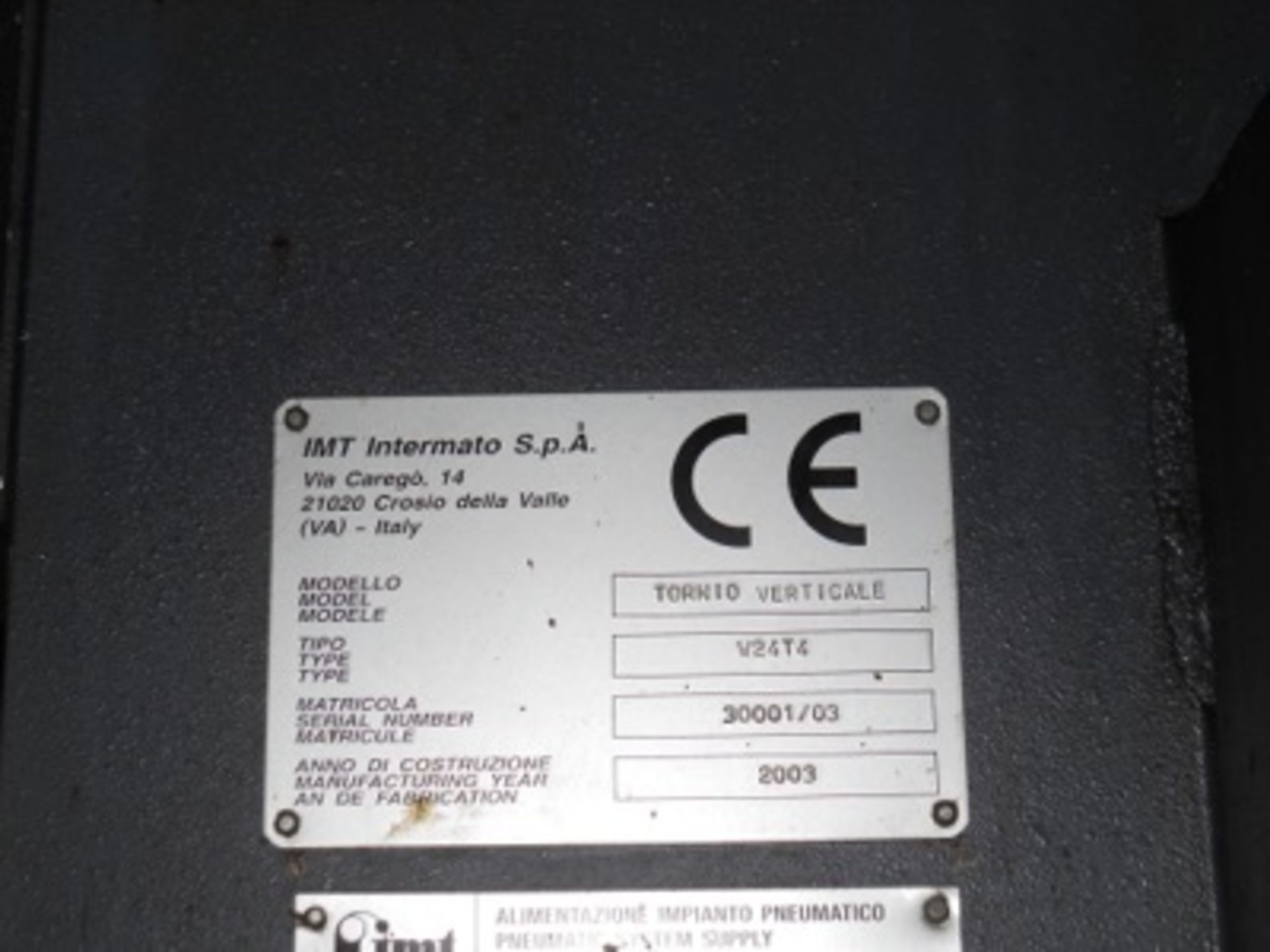 (2003) IMT mod. W-24 Torino Vertical 4th Axis CNC Lathe w/ GE Fanuc Series 18i-T CNC Controls, - Image 12 of 12