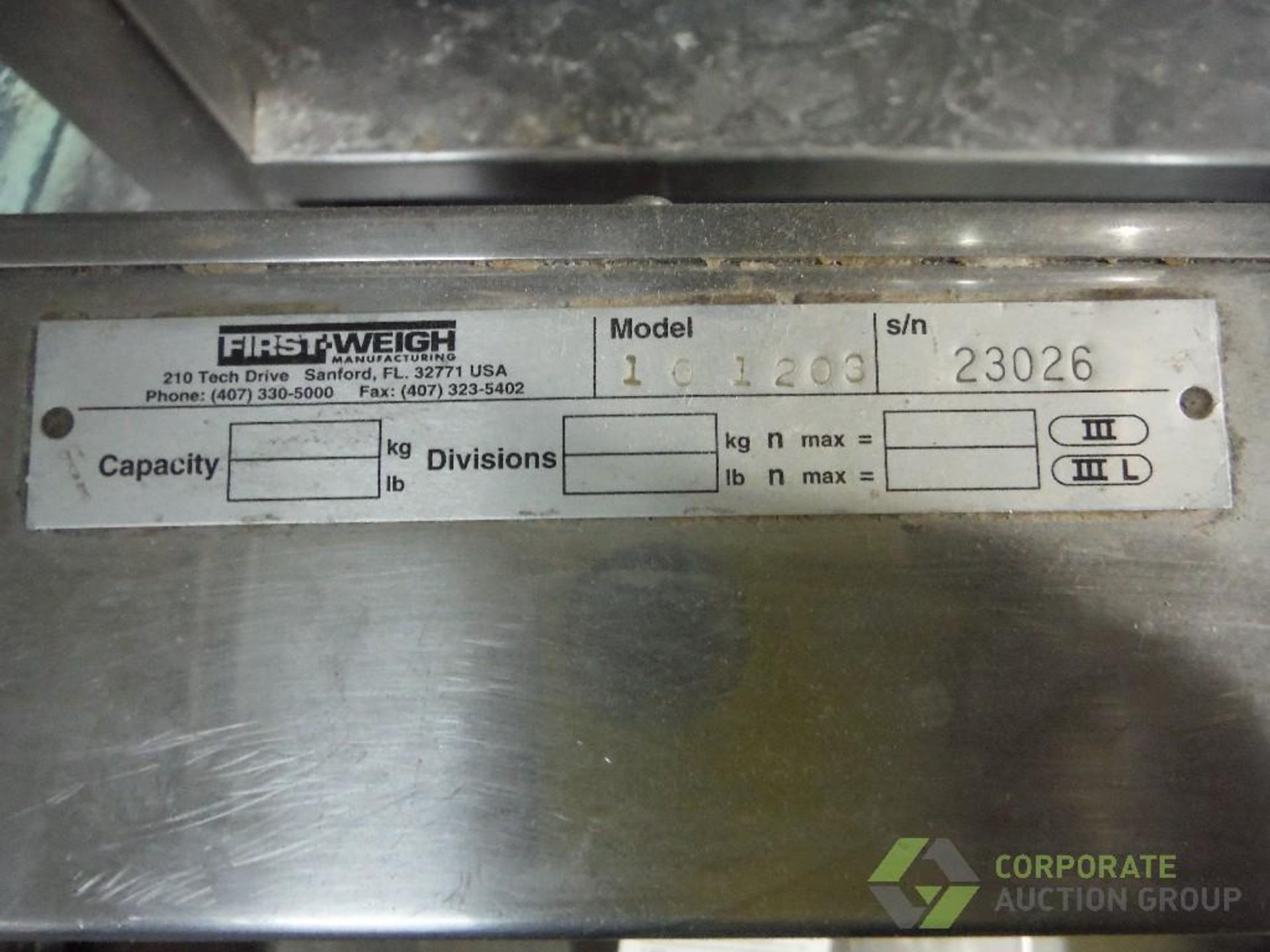 First-Weigh table top scale, Model 101203, SN 23026, 12 in. x 12 in. platform - Image 3 of 3