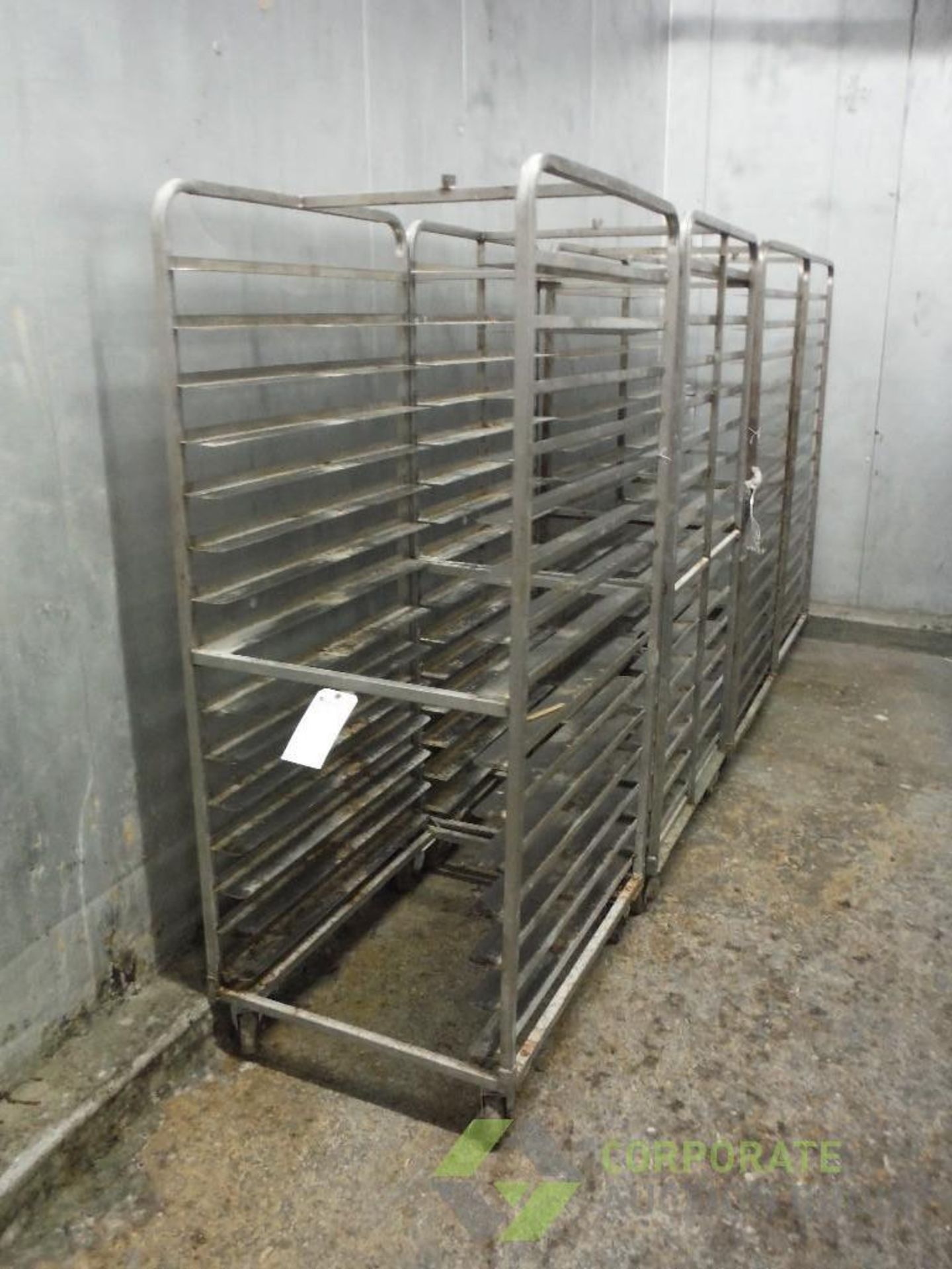 Double oven racks, 36 in. long x 26 in. long x 70 in. tall, on casters (EACH)