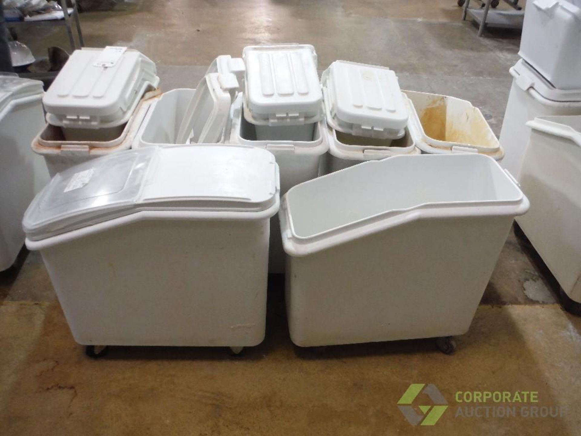 (7) plastic ingredient bins, 26 in. long x 10 in. wide x 23 in. tall (LOT) - Image 2 of 2