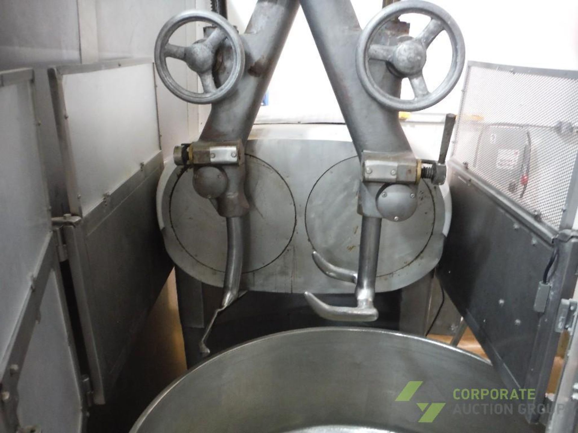 Colborne double arm mixer, Model DM530, SN 206-90, with SS mix bowl and cart, 44 in. dia. - Image 3 of 8