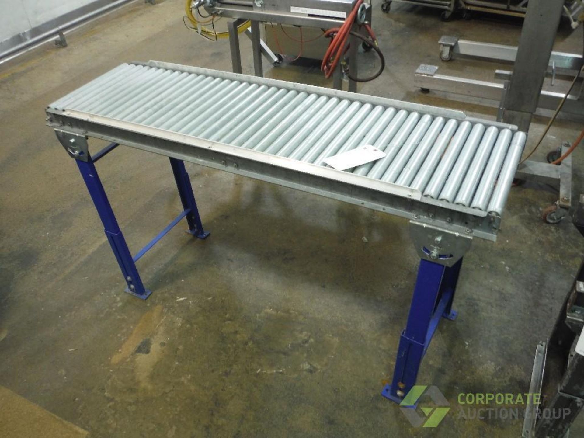Mild steel powerless roller conveyor, 60 in. long x 16 in. wide x 36 in. tall - Image 2 of 2