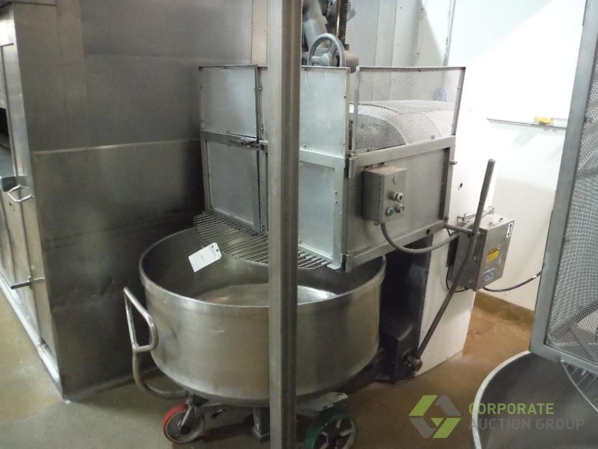 Colborne double arm mixer, Model DM530, SN 206-90, with SS mix bowl and cart, 44 in. dia. - Image 4 of 8