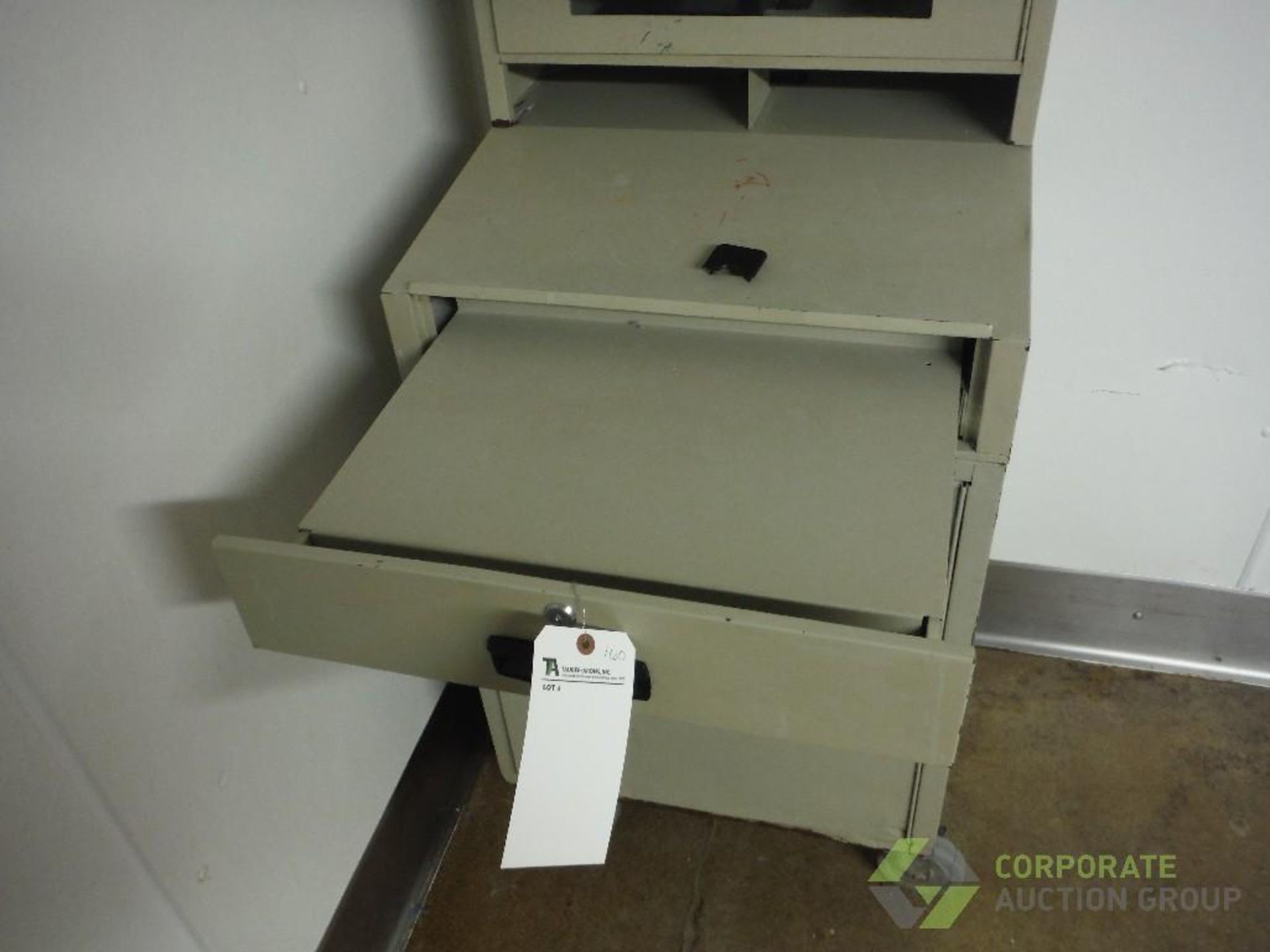 Mild steel computer cabinet, on casters - Image 3 of 3