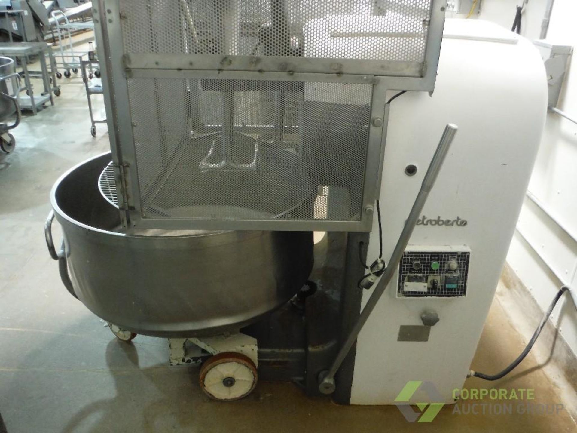 2000 Pietroberto double arm mixer, Model 1BT/300-A, SN 2000000504, with SS mix bowl and cart, 44 in. - Image 4 of 8