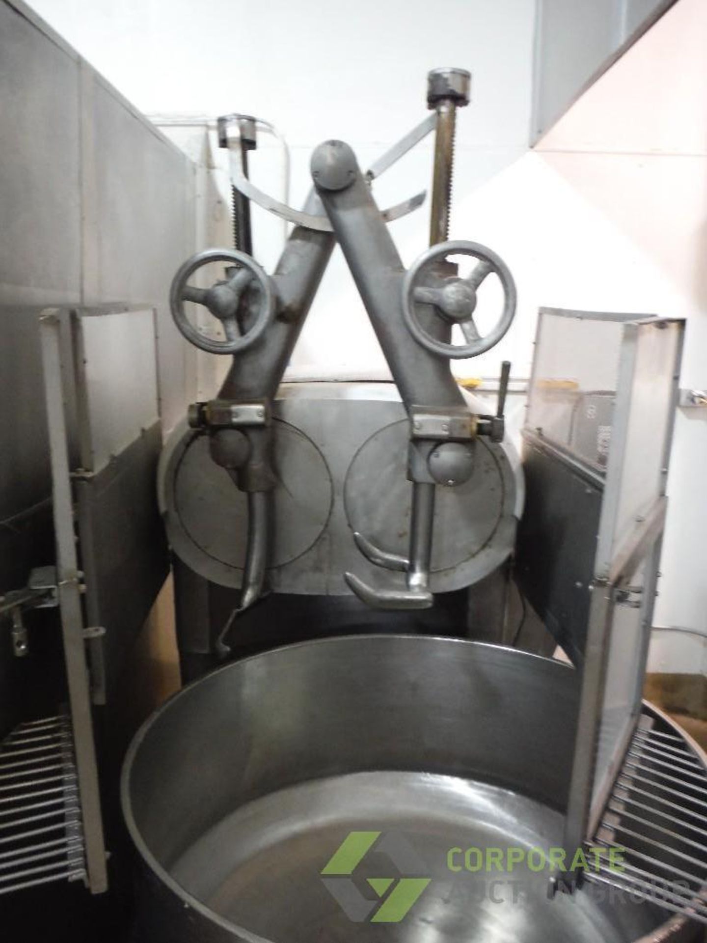 Colborne double arm mixer, Model DM530, SN 206-90, with SS mix bowl and cart, 44 in. dia. - Image 2 of 8