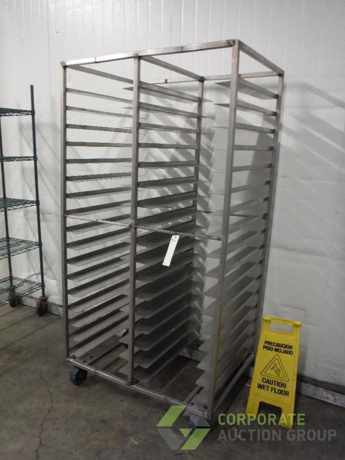 SS double bakery rack, 28 in. long x 40 in. wide x 80 in. tall, on casters - Image 2 of 2